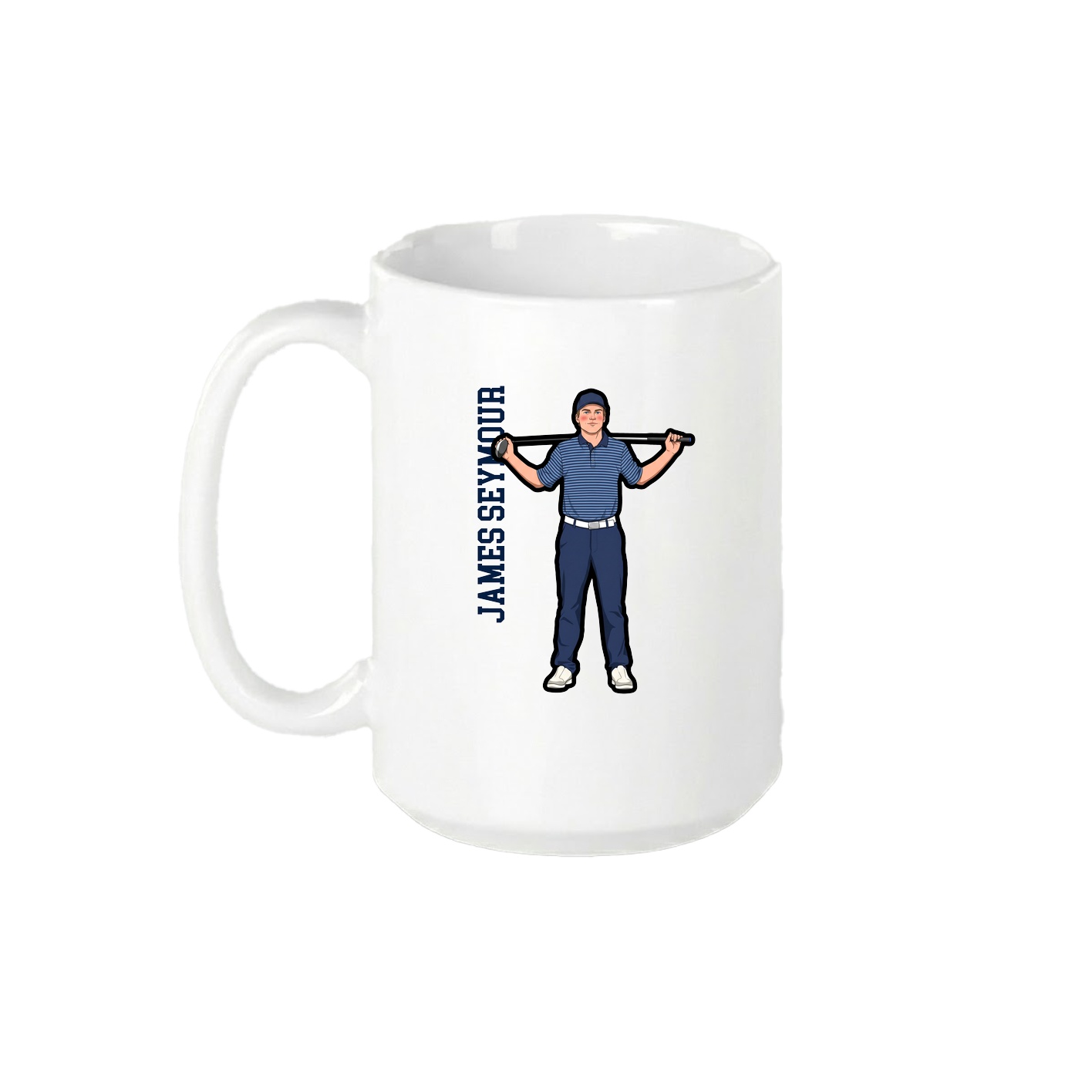 15oz Coffee Mug — Name Vertical in White