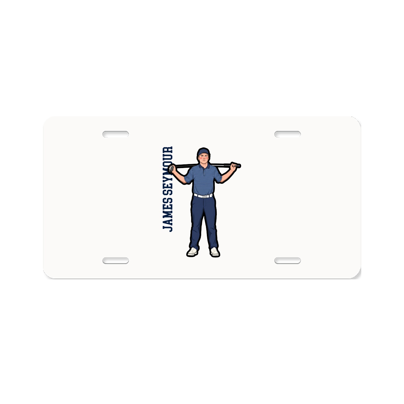 License Plate — Name Vertical in Classic