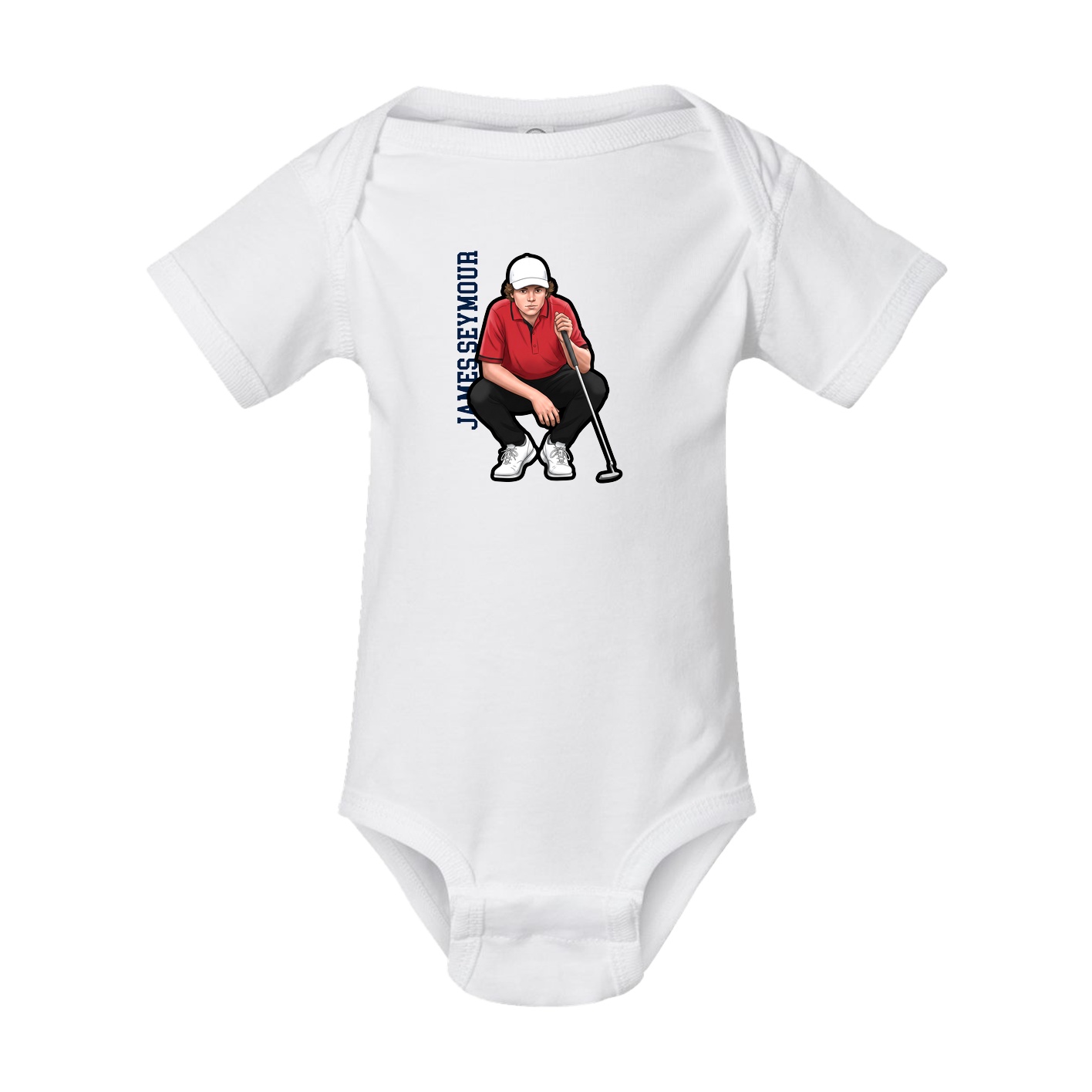 Baby Onesie — Name Vertical in White