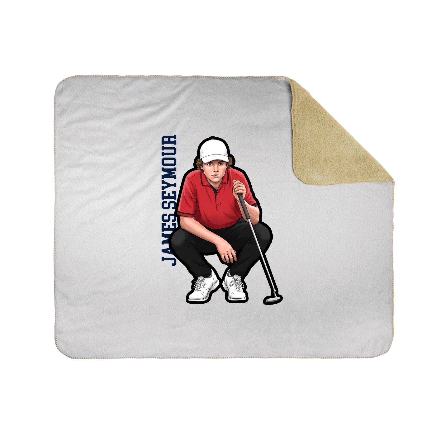 Throw Blanket — Name Vertical in White