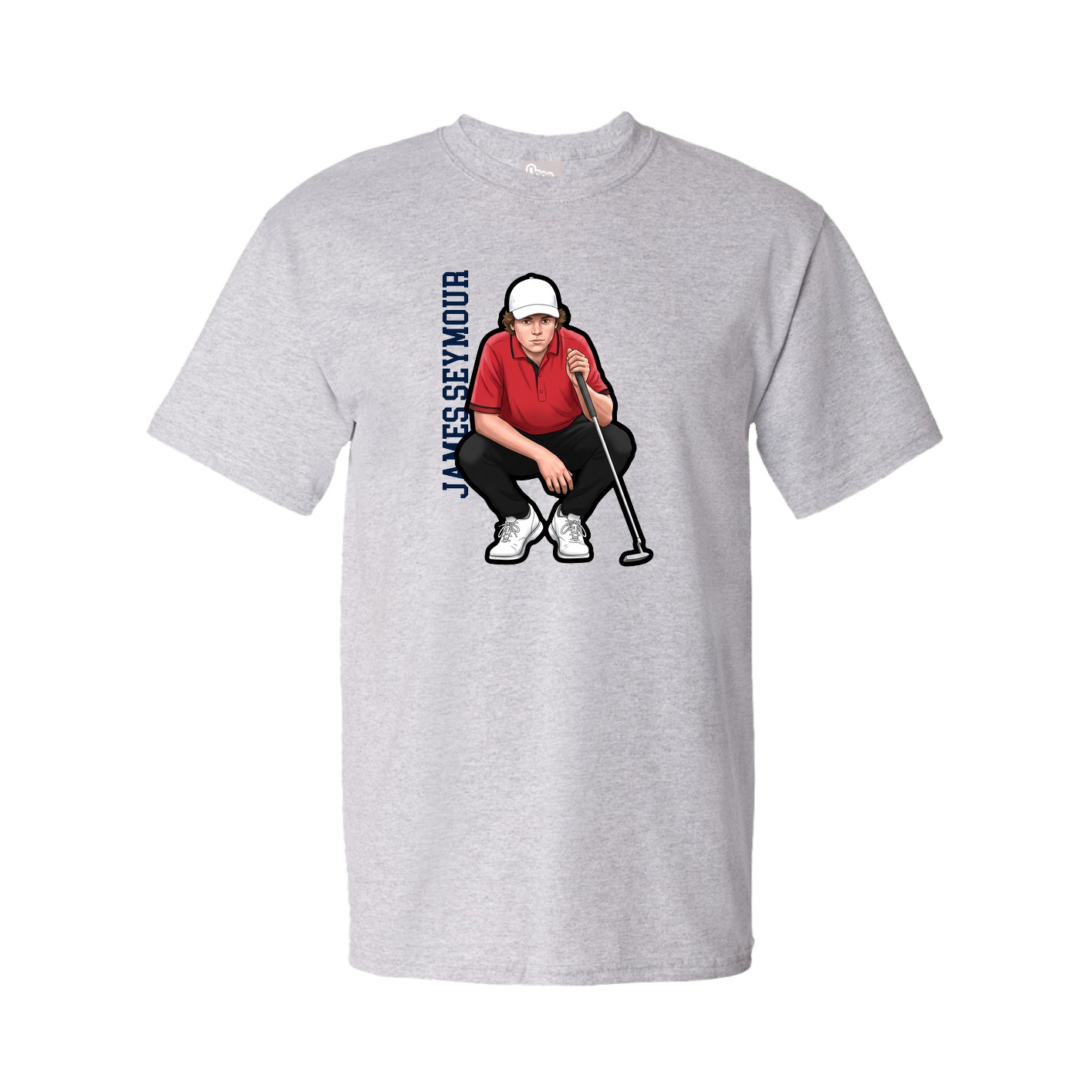 Youth Tee — Name Vertical in Grey
