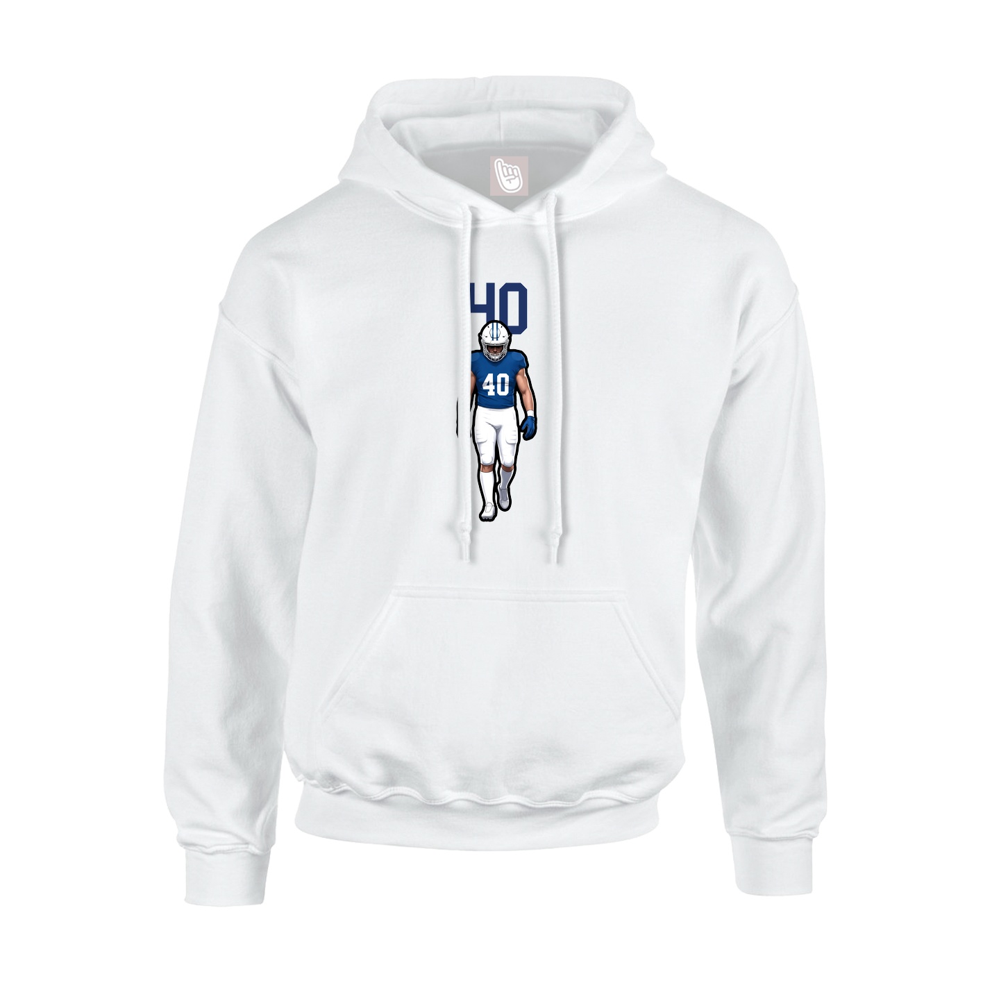 Hoodie — Number Top in White