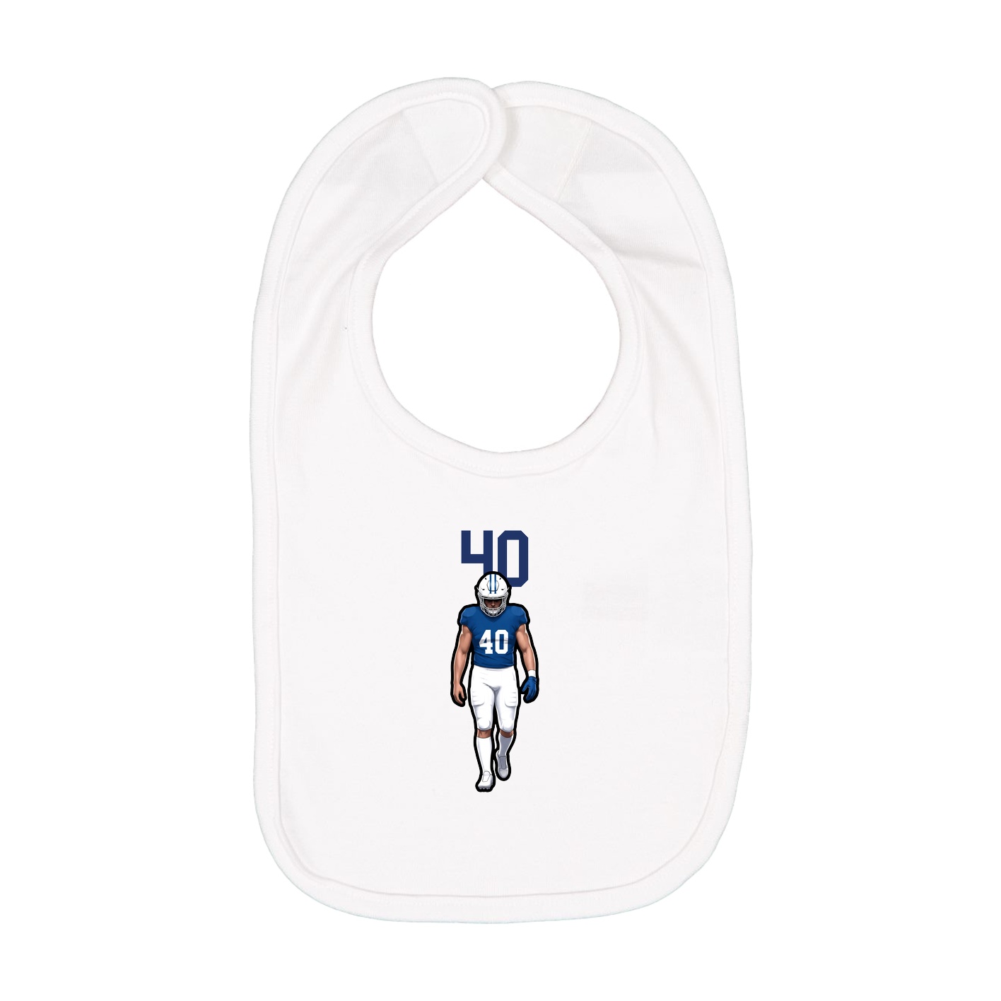 Infant Bib — Number Top in White