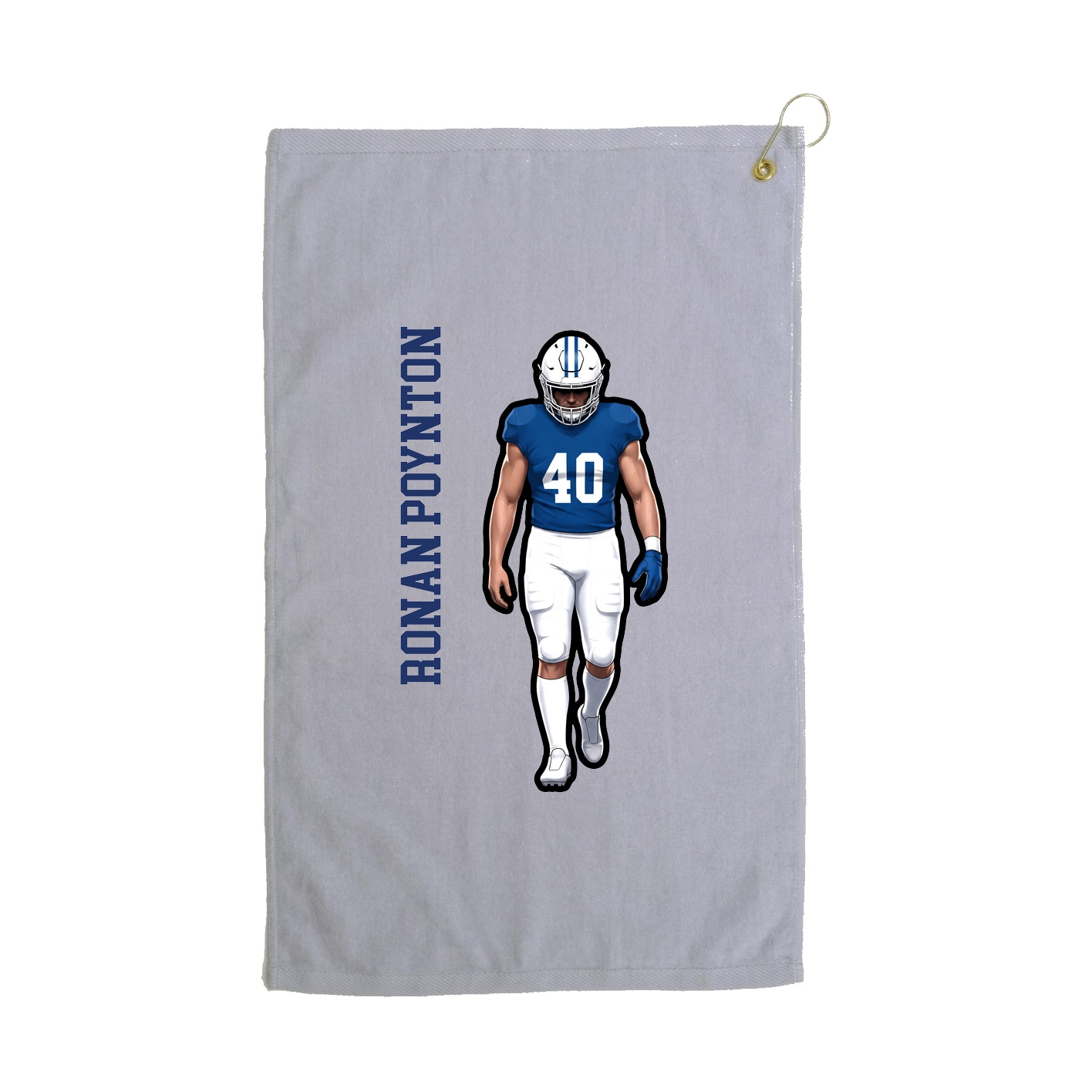 Golf Towel — Name Vertical in Grey