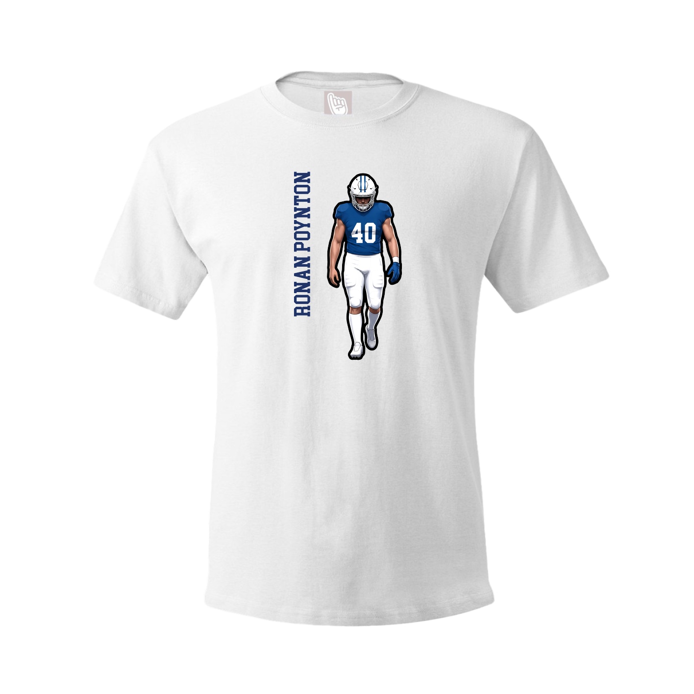 Youth Tee — Name Vertical in White