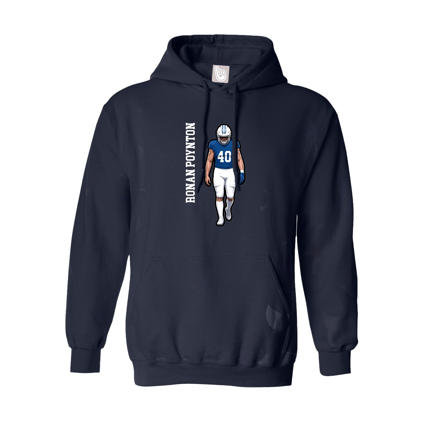 Youth Hoodie — Name Vertical in Navy