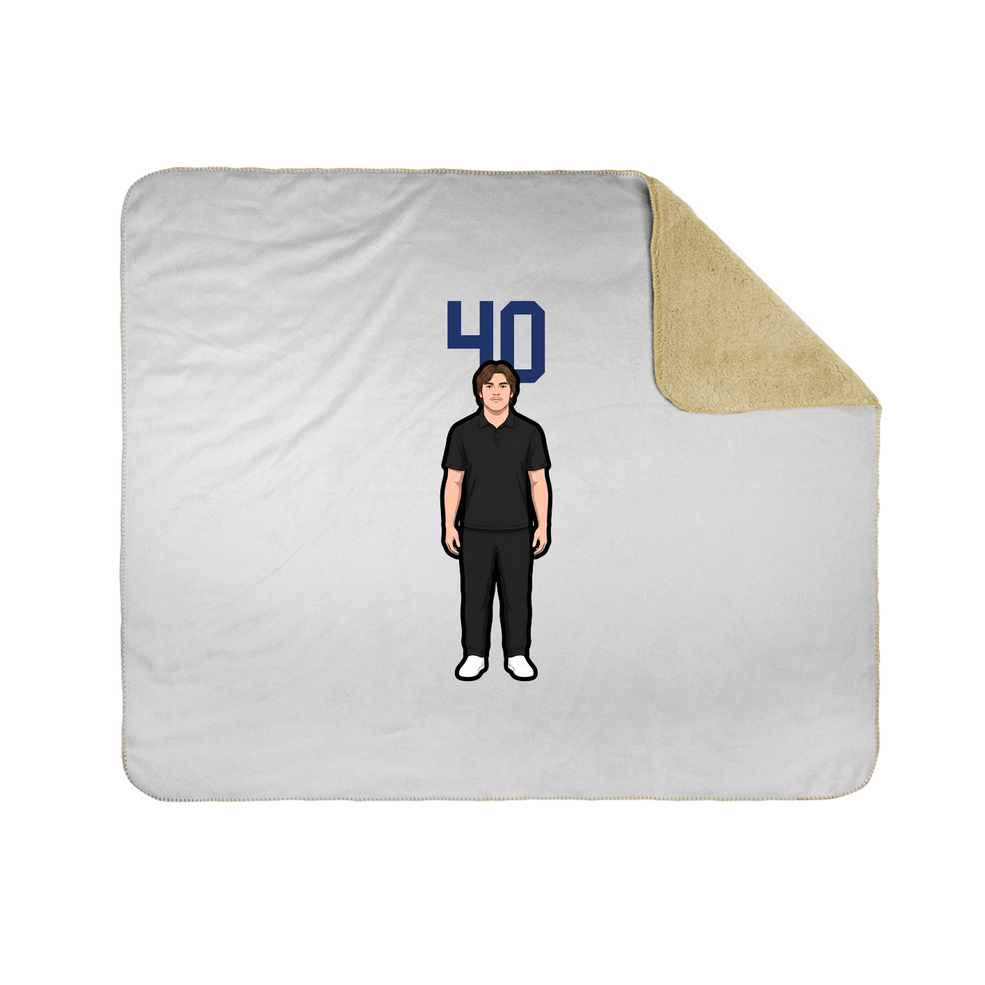 Throw Blanket — Number Top in White