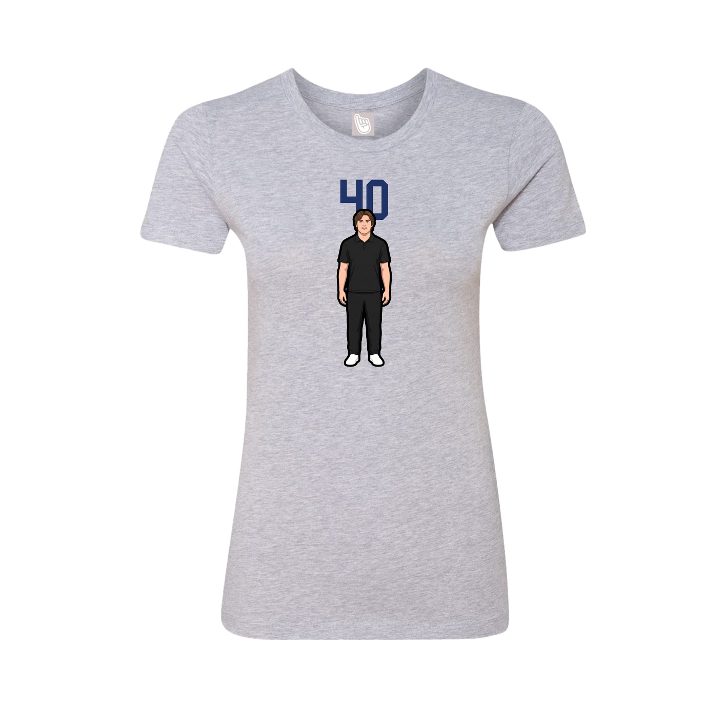 Fitted Women's Tee — Number Top in Grey