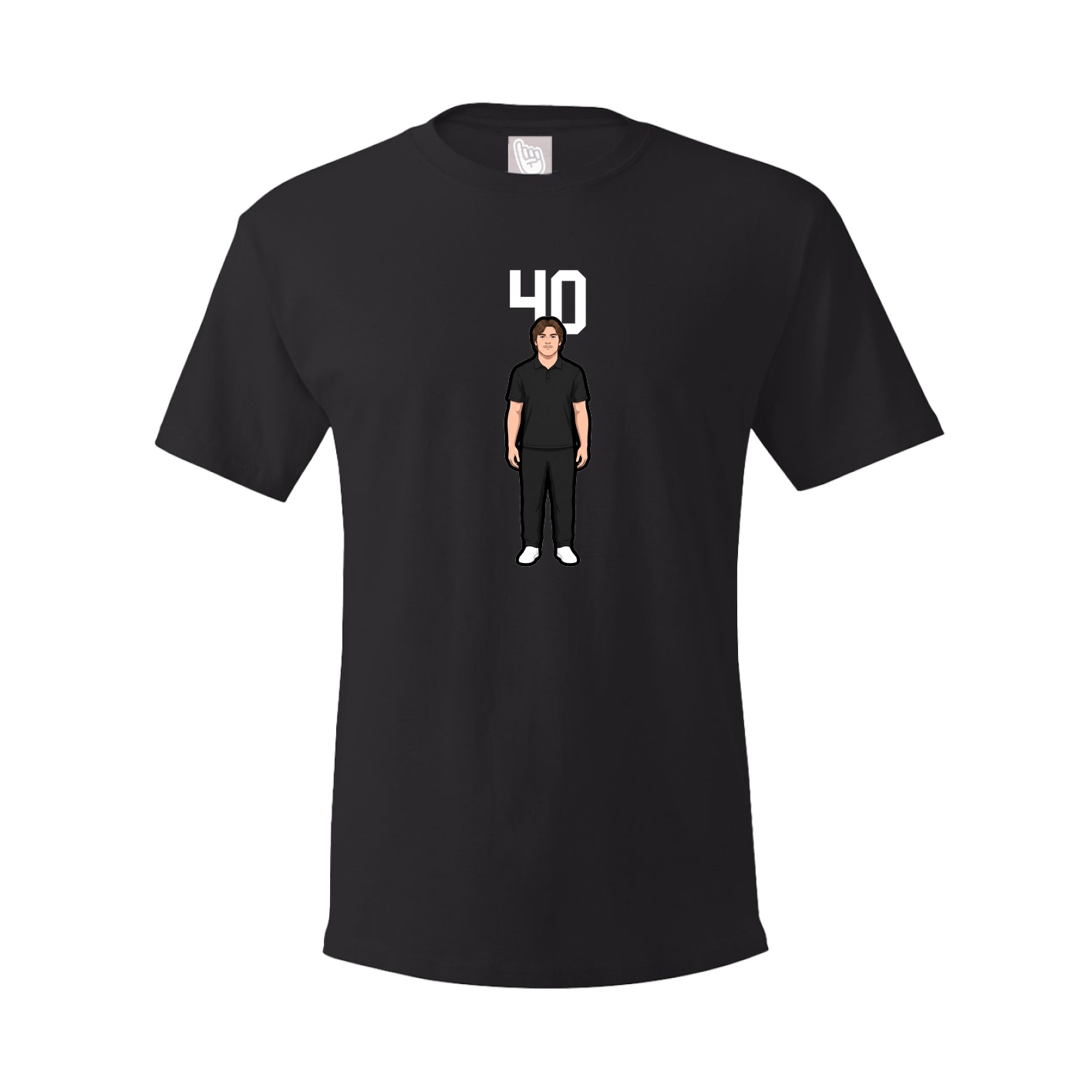 Youth Tee — Number Top in Black