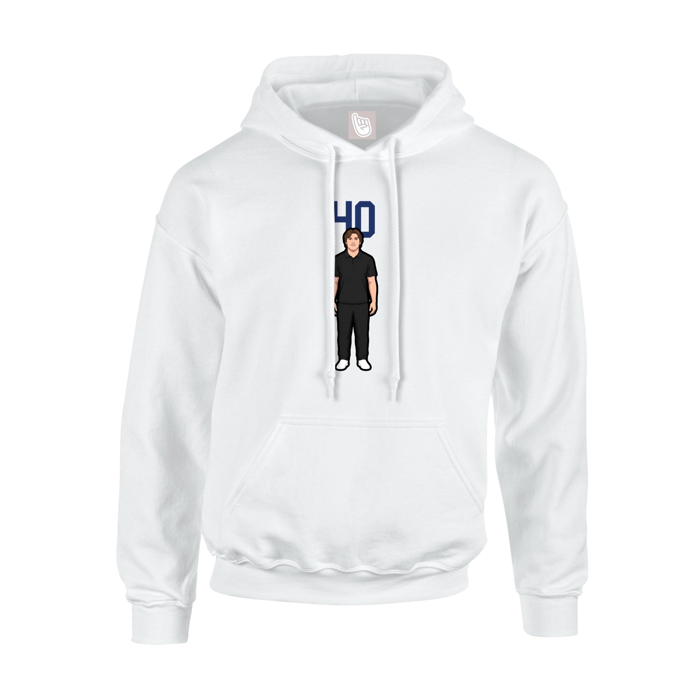 Youth Hoodie — Number Top in White