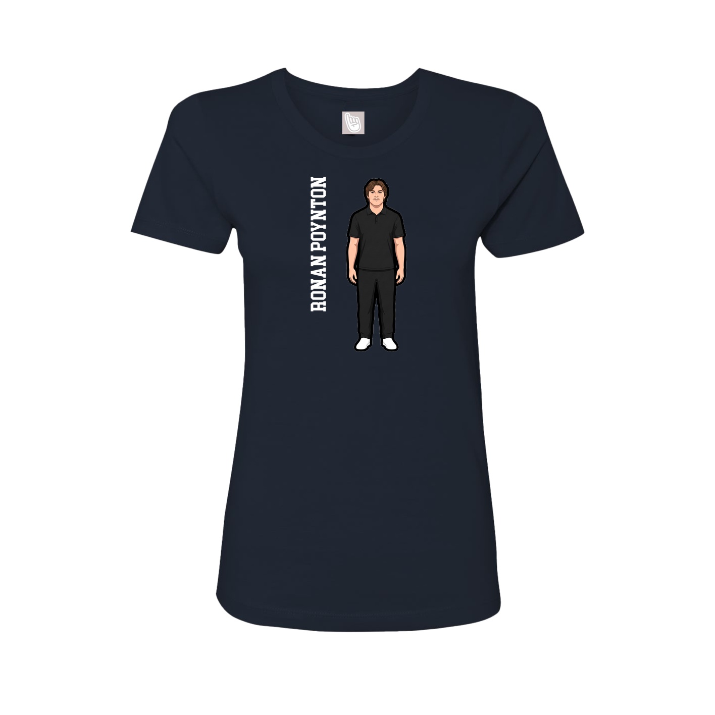Fitted Women's Tee — Name Vertical in Navy
