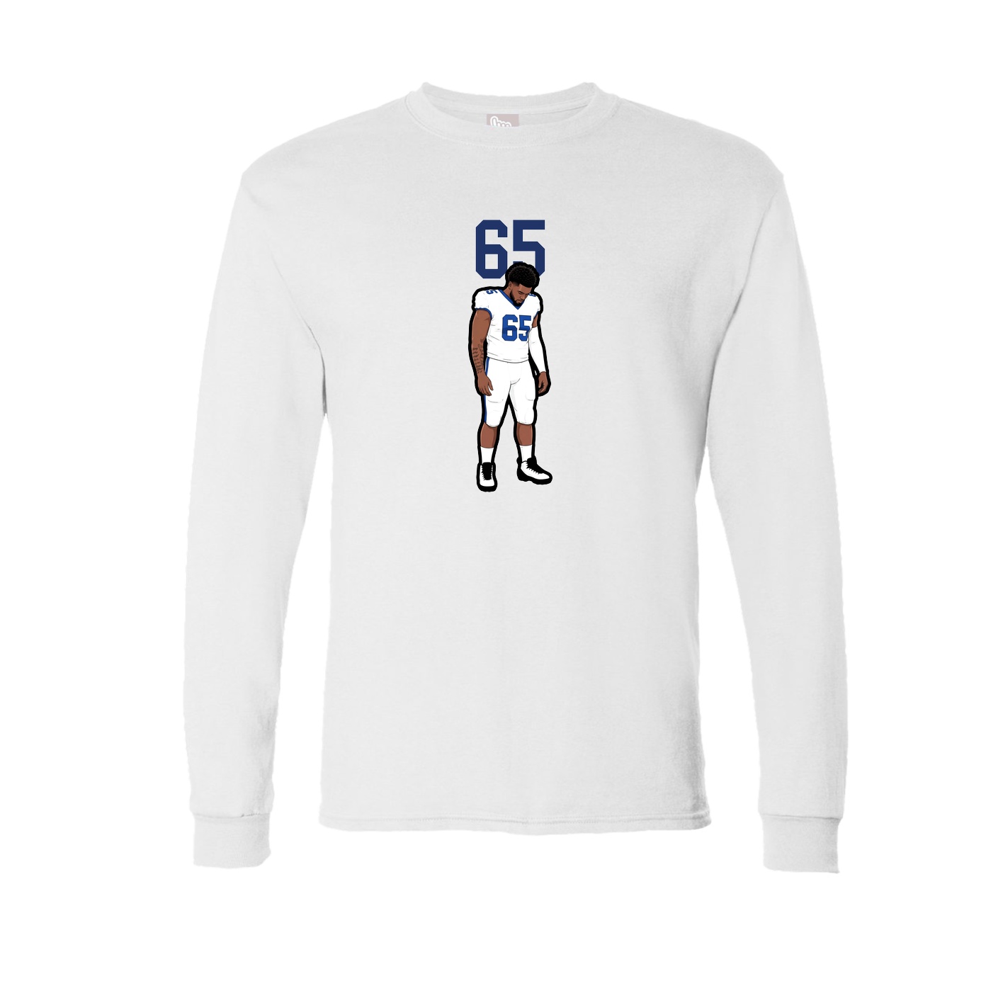 Long Sleeve Tee — Number Top in White