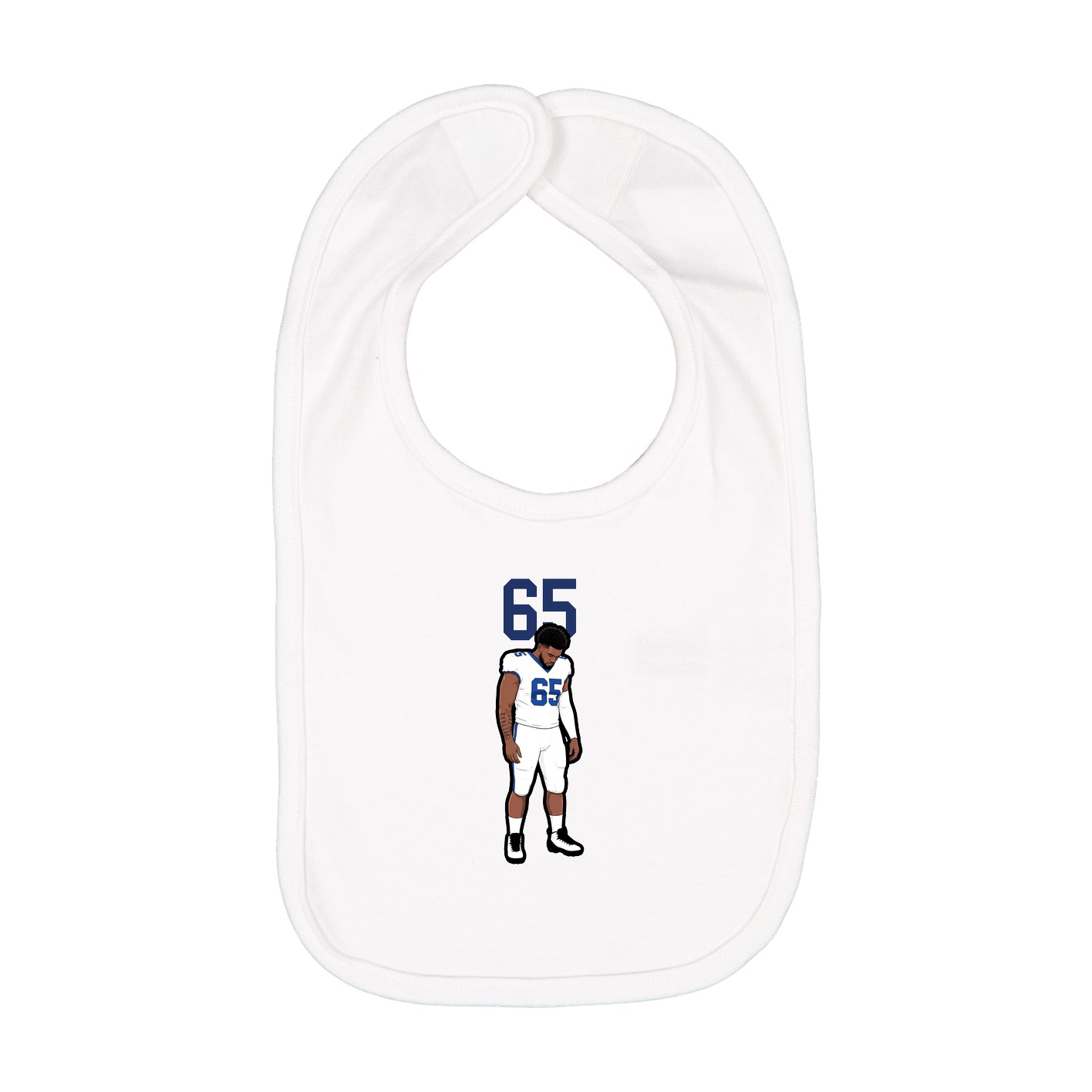 Infant Bib — Number Top in White