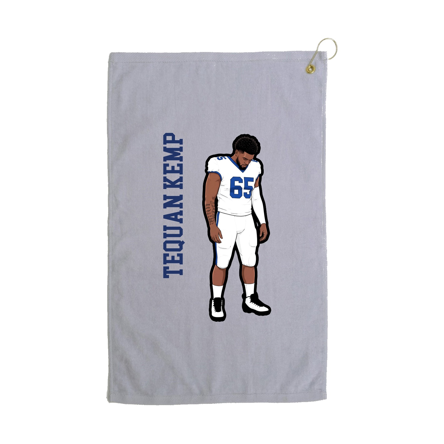 Golf Towel — Name Vertical in Grey
