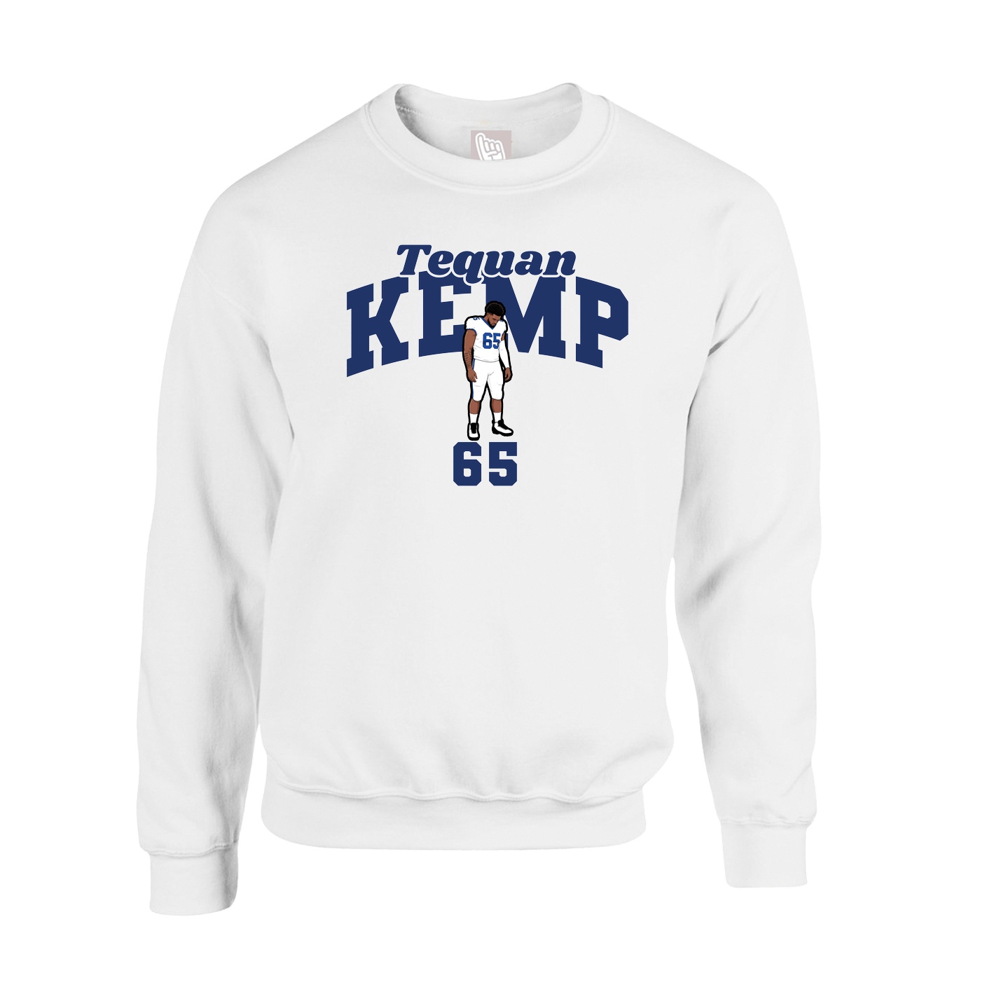 Fleece Crew — Signature Arch in White