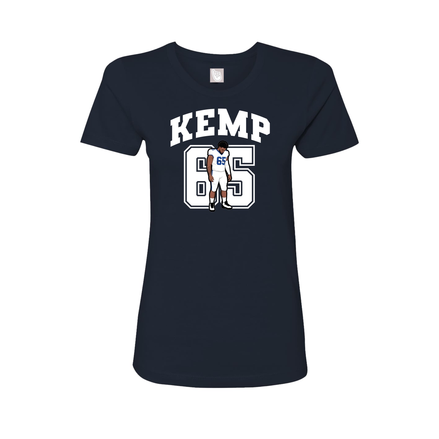 Fitted Women's Tee — Number in Navy