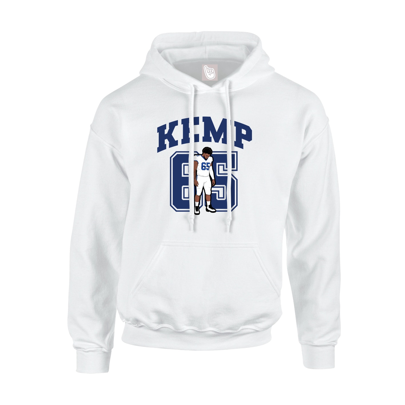 Hoodie — Number in White