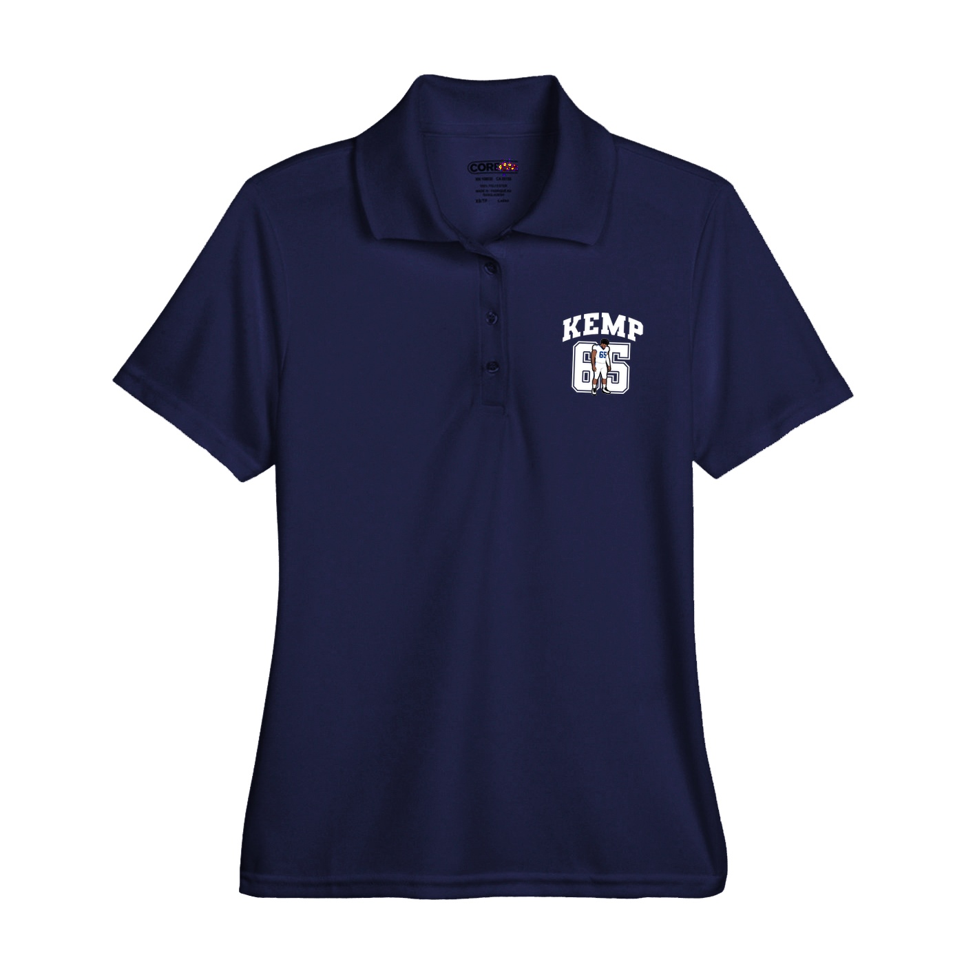 Womens Performance Polo — Number in Navy