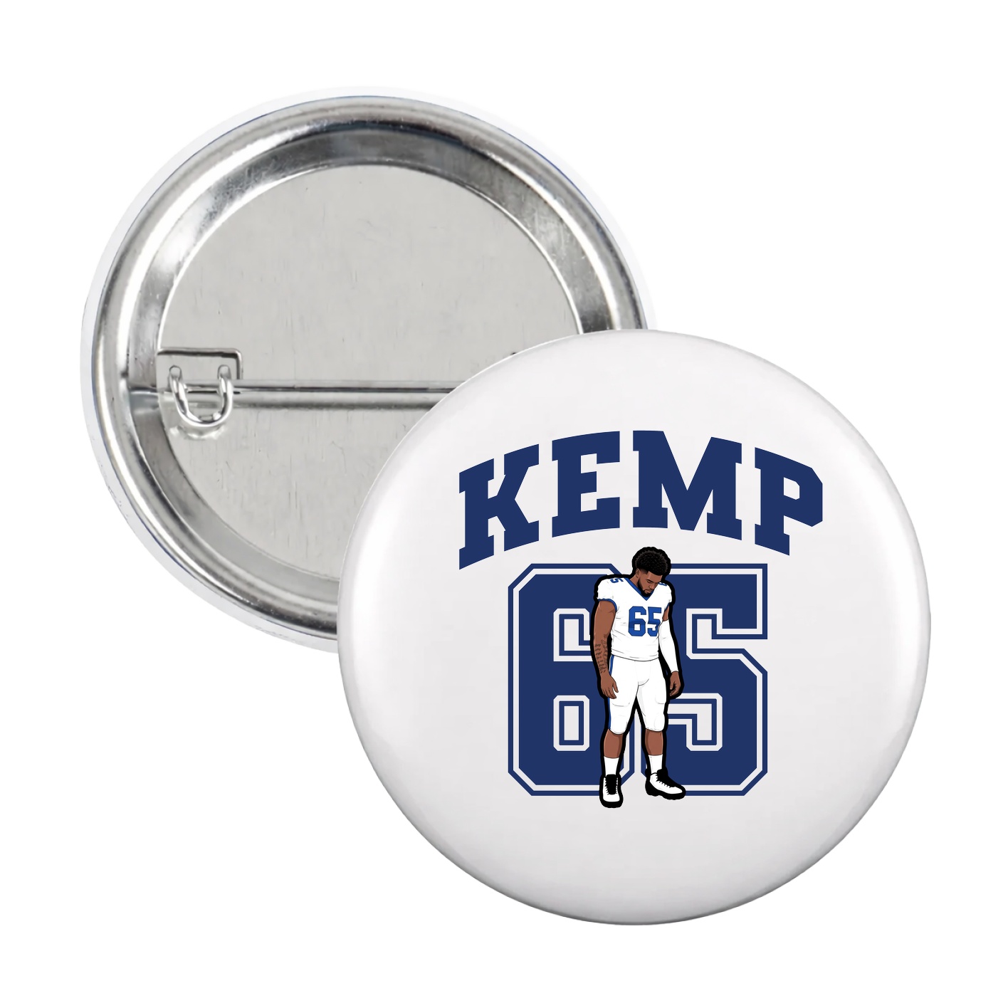 Game Day Button — Number in White