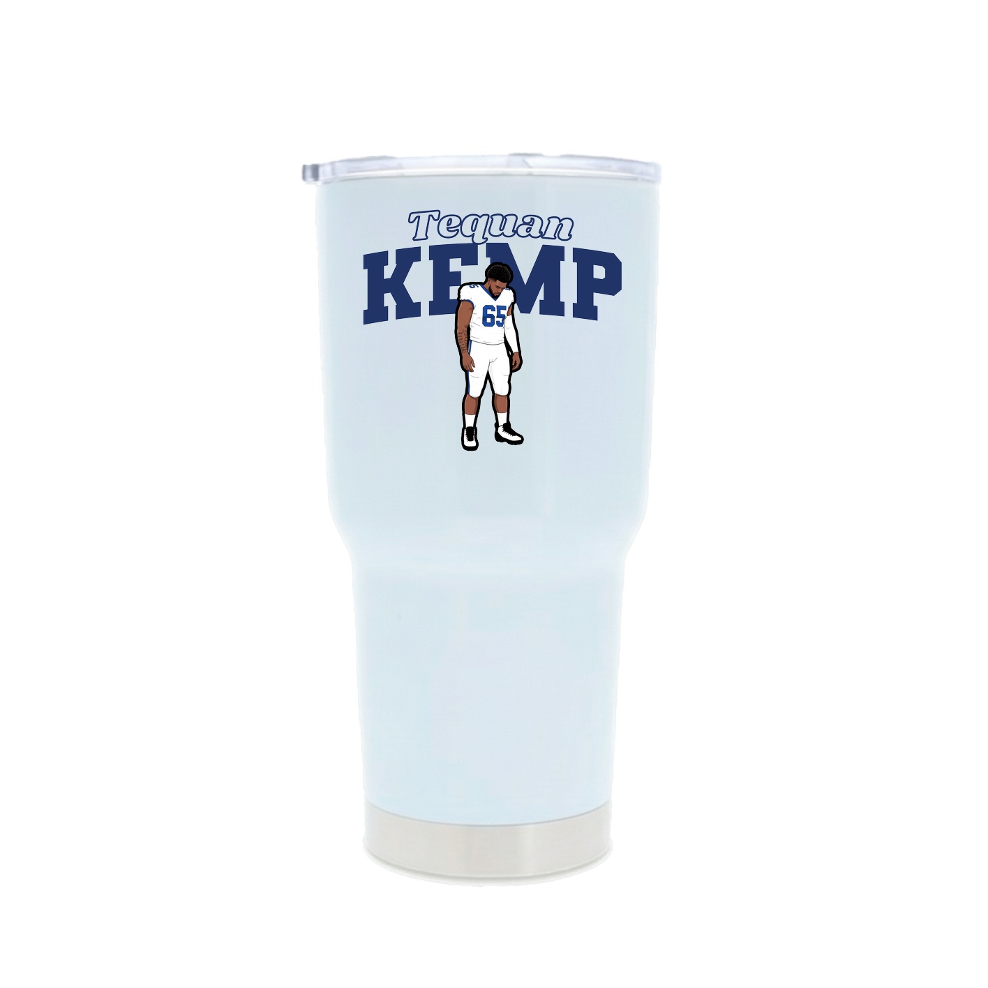 30oz Stainless Steel Tumbler — Name Arch in White