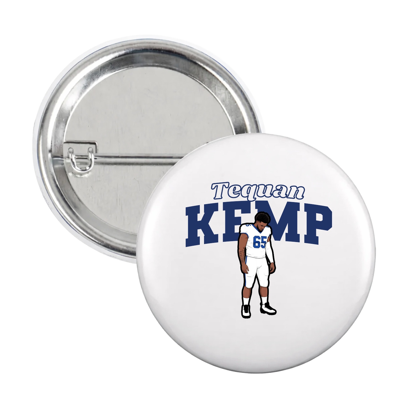 Game Day Button — Name Arch in White