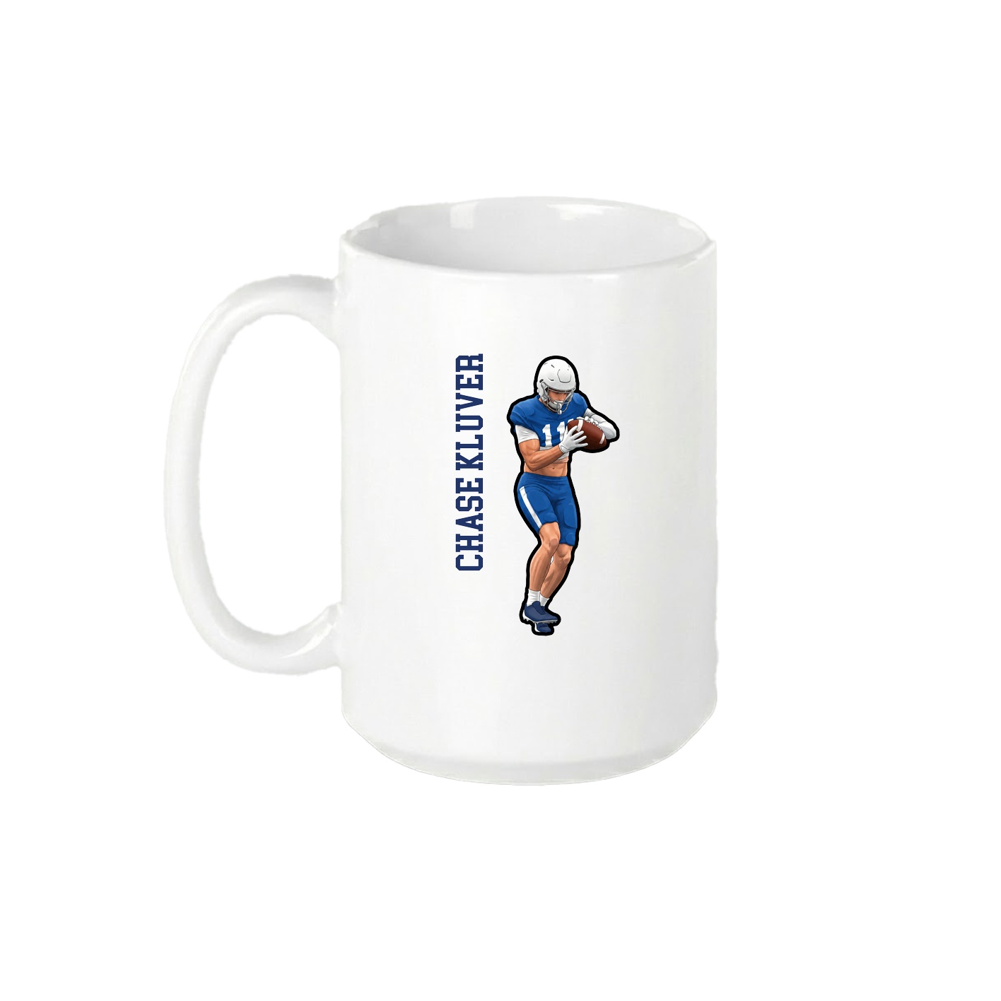 15oz Coffee Mug — Name Vertical in White