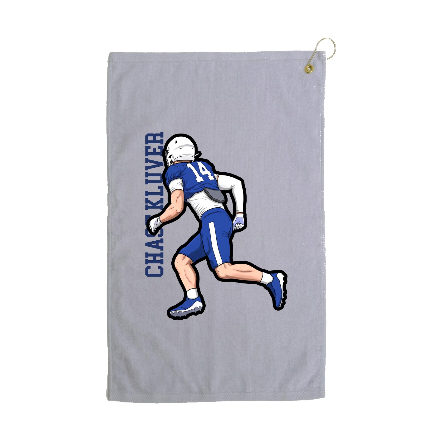 Golf Towel — Name Vertical in Grey