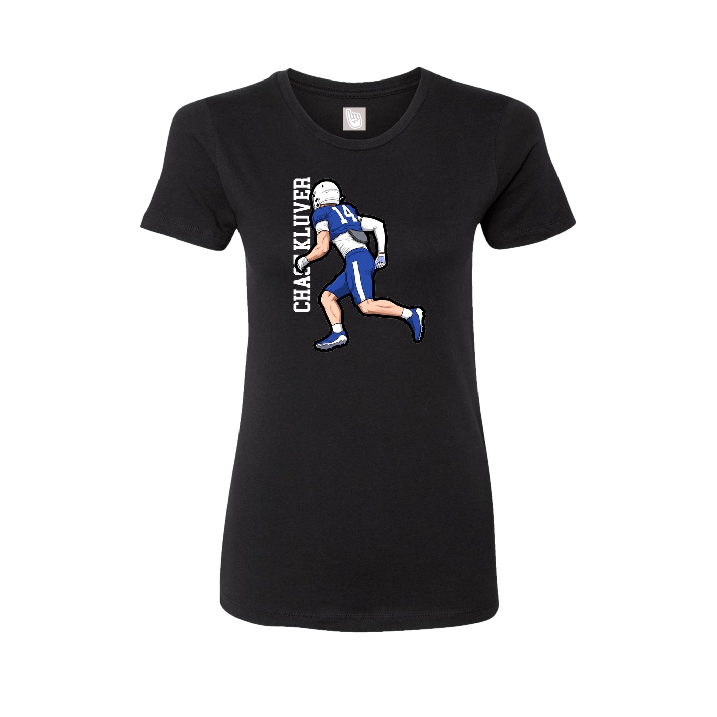 Fitted Women's Tee — Name Vertical in Black