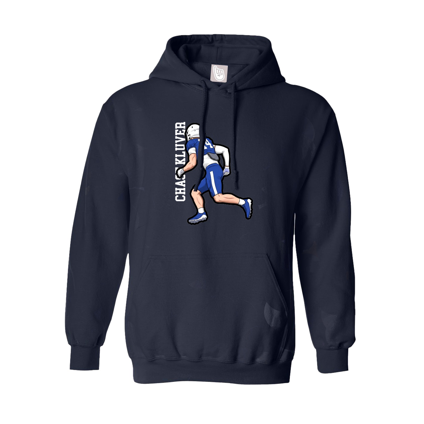 Hoodie — Name Vertical in Navy