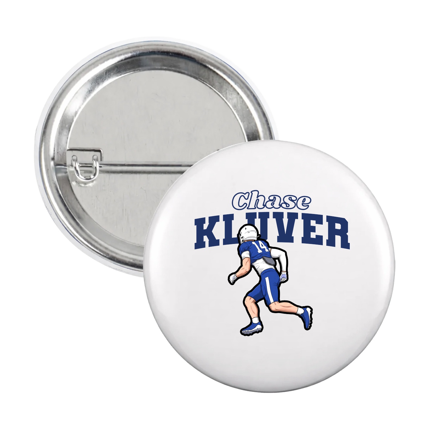 Game Day Button — Name Arch in White