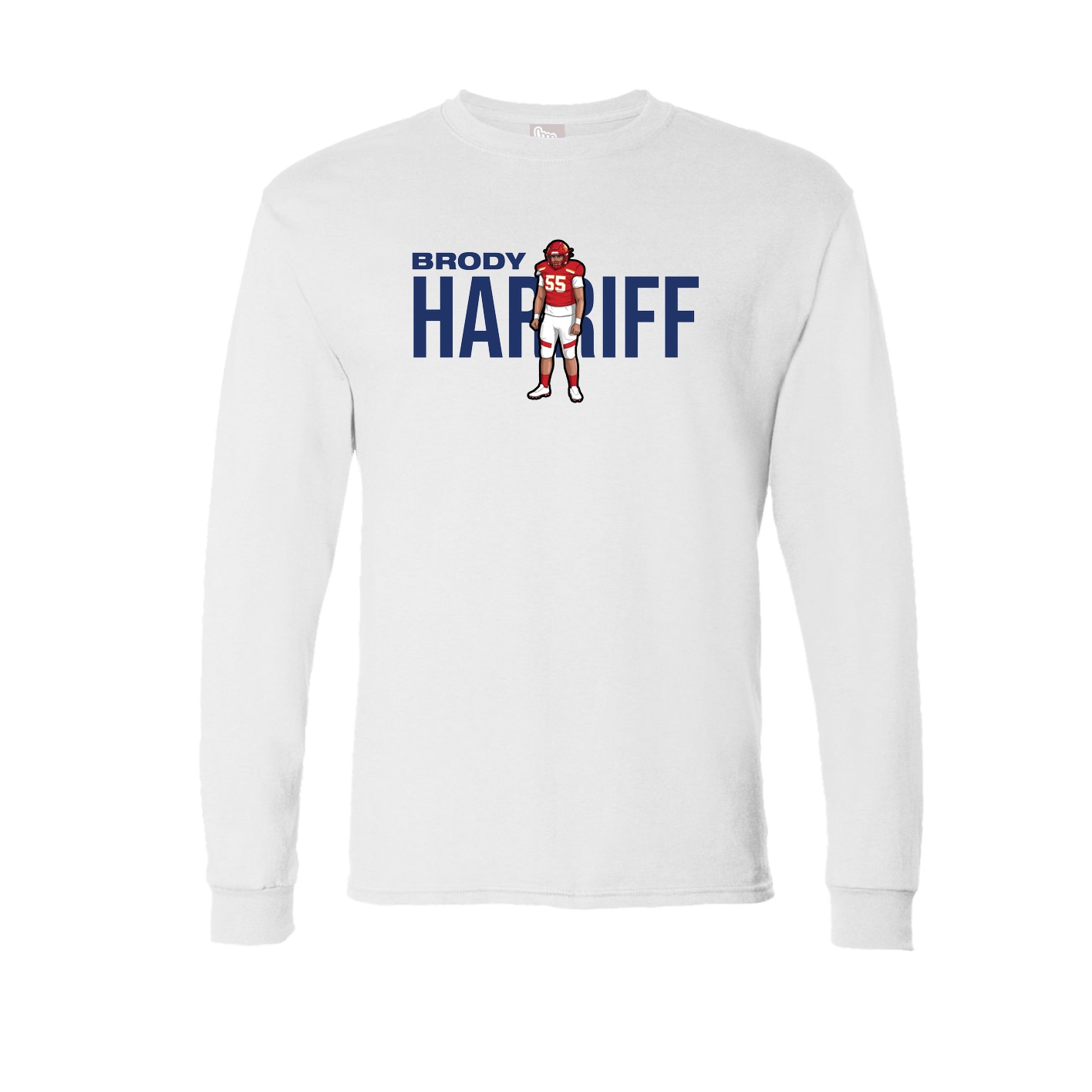 Long Sleeve Tee — Player Name in White