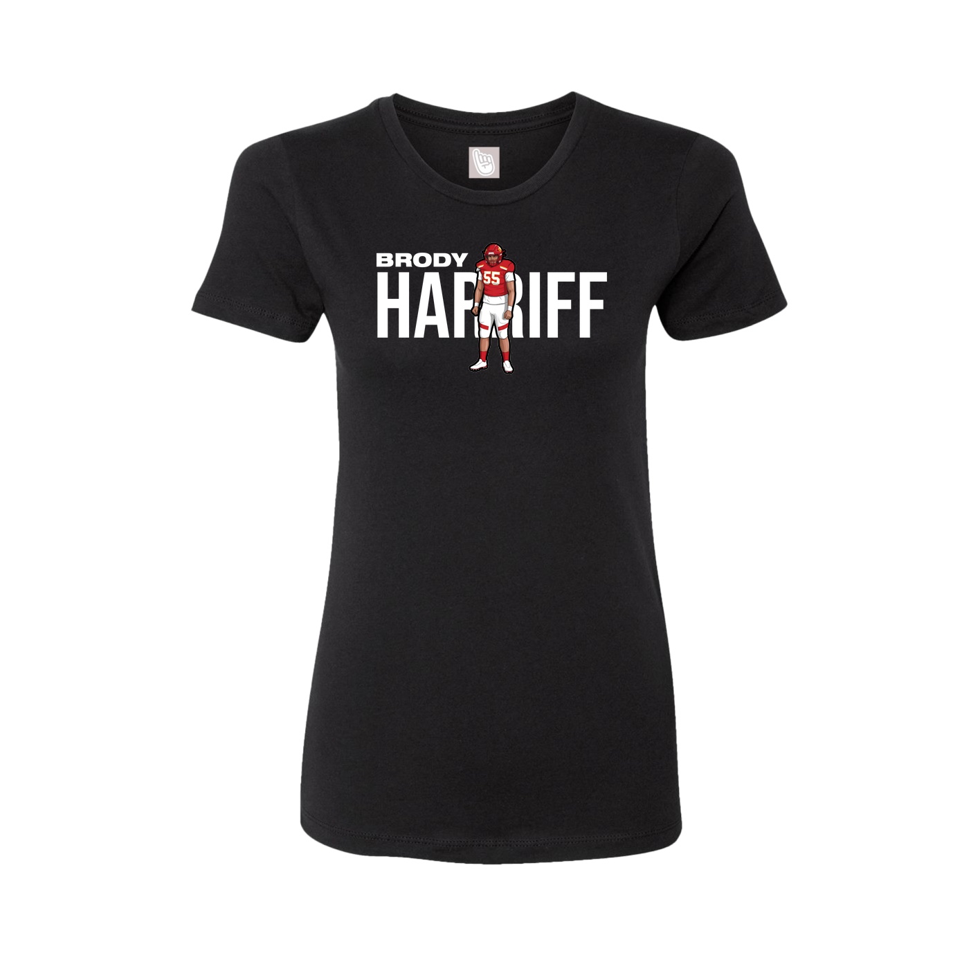 Fitted Women's Tee — Player Name in Black