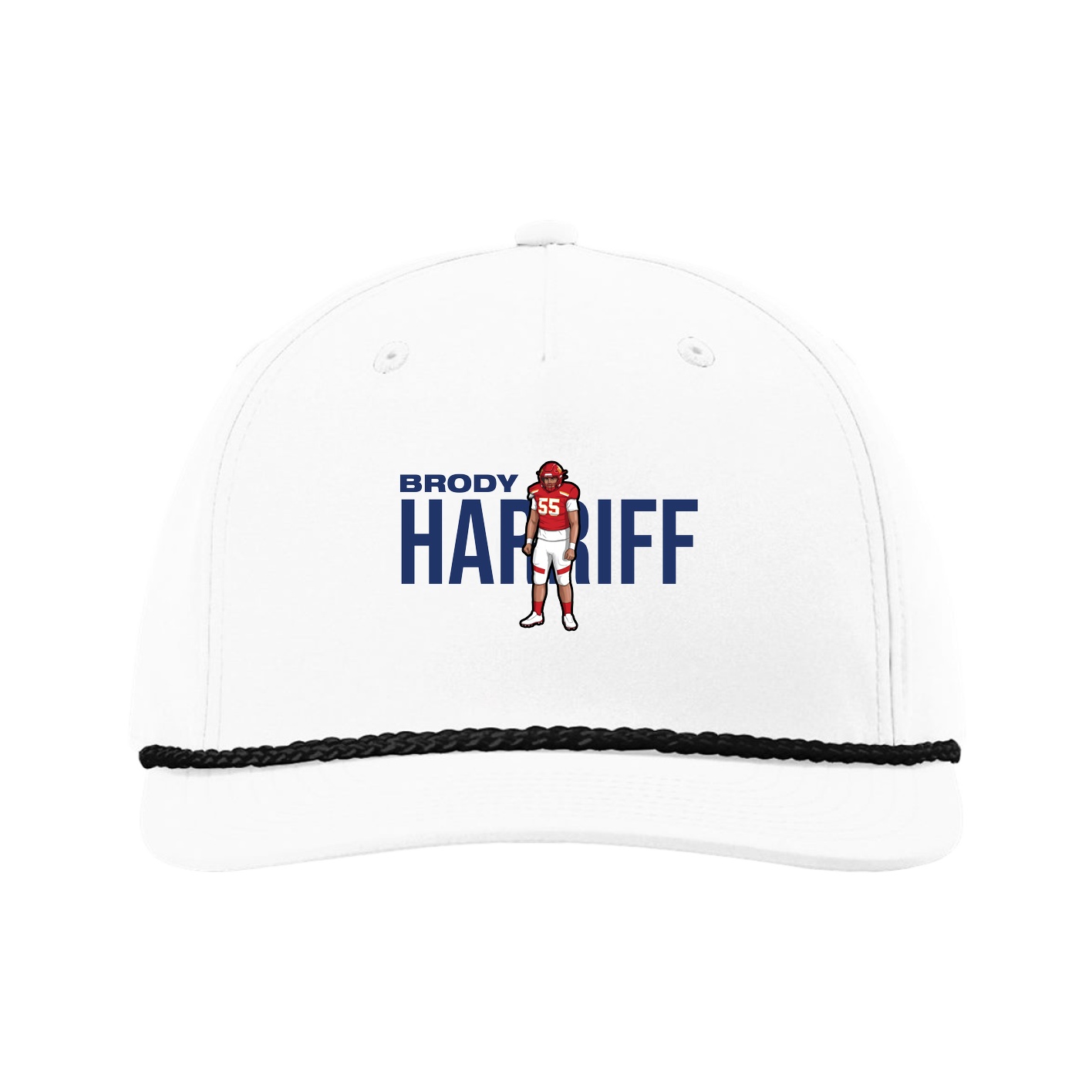 Five-Panel Classic Rope Cap — Player Name in White