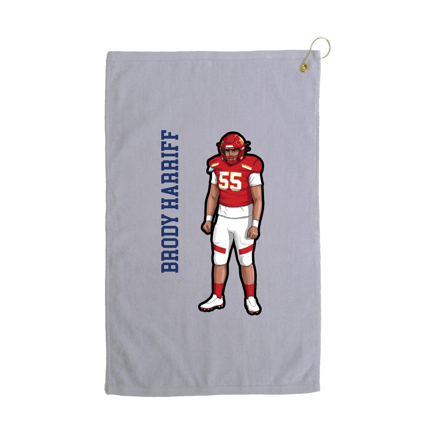 Golf Towel — Name Vertical in Grey