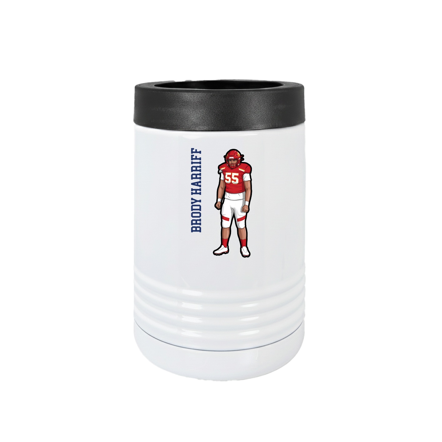 Beverage Holder — Name Vertical in White