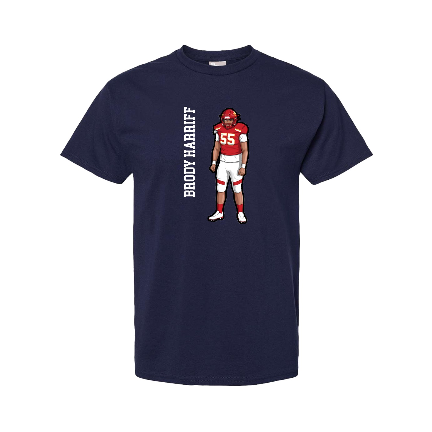 Youth Tee — Name Vertical in Navy