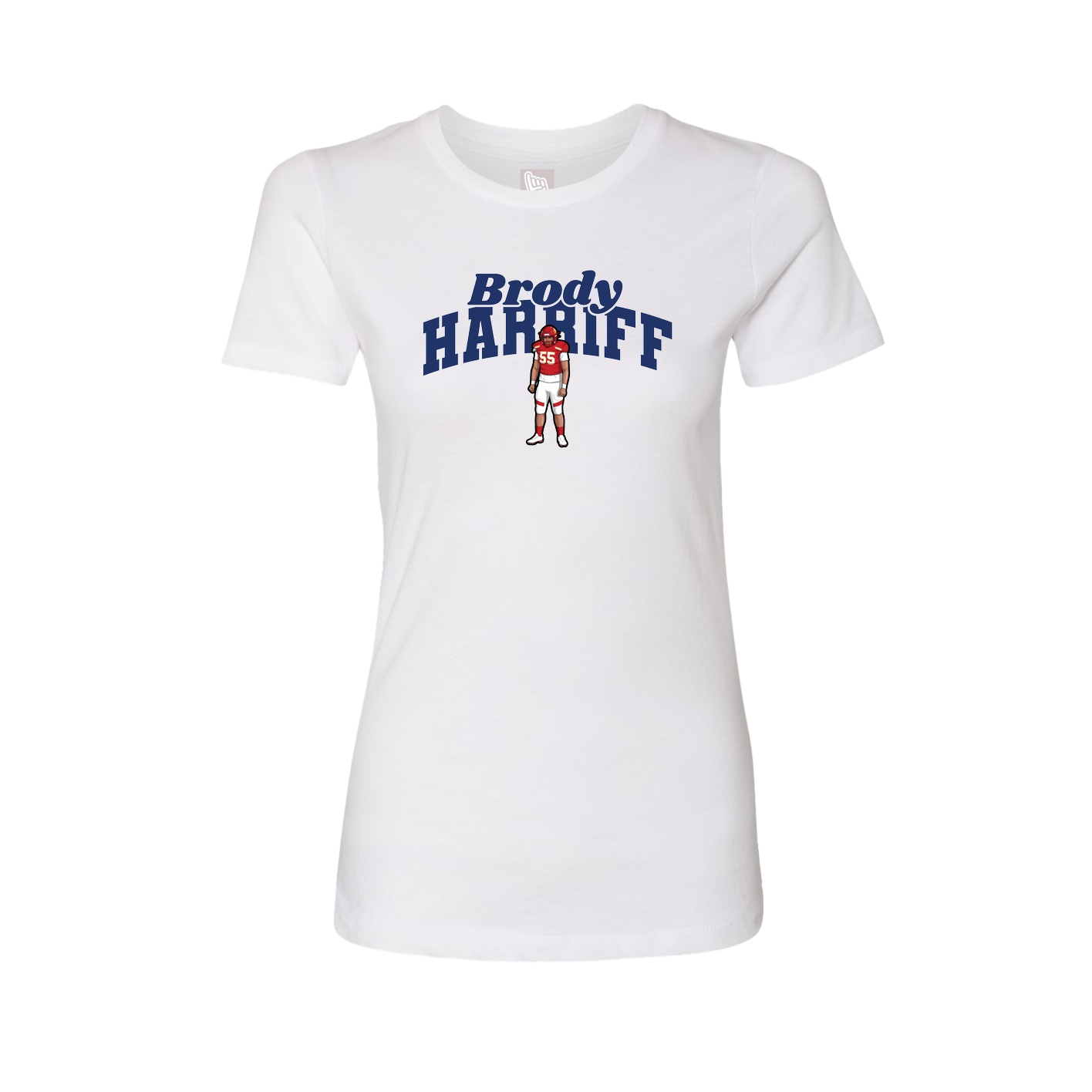 Fitted Women's Tee — Signature Arch in White