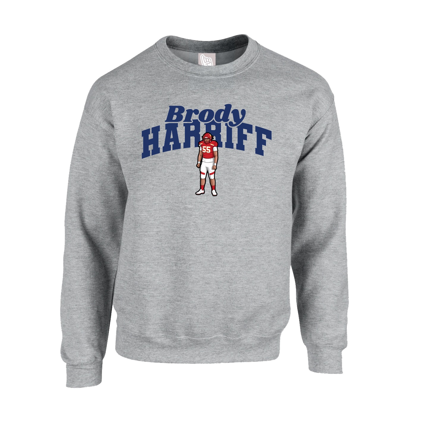 Fleece Crew — Signature Arch in Grey