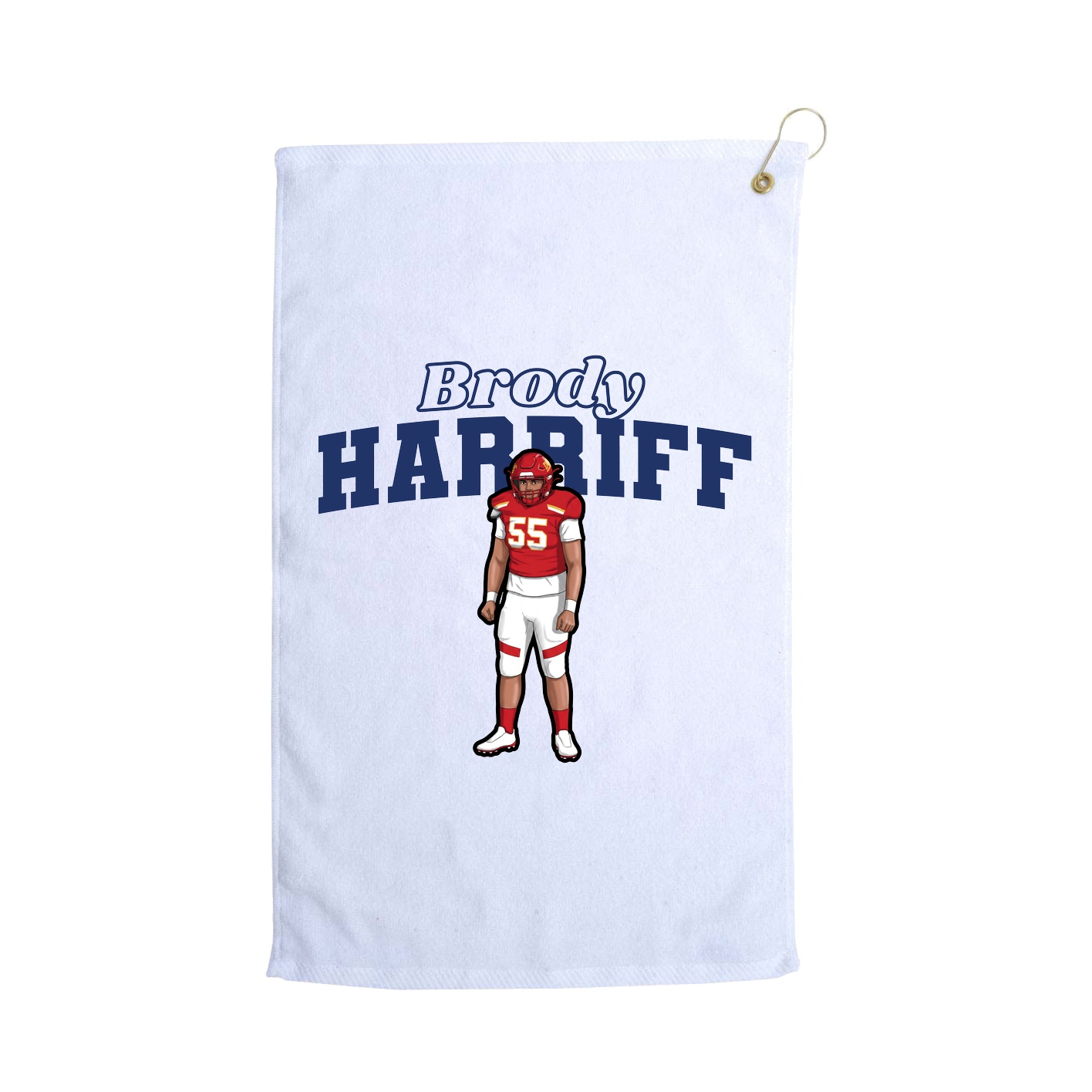 Golf Towel — Name Arch in White