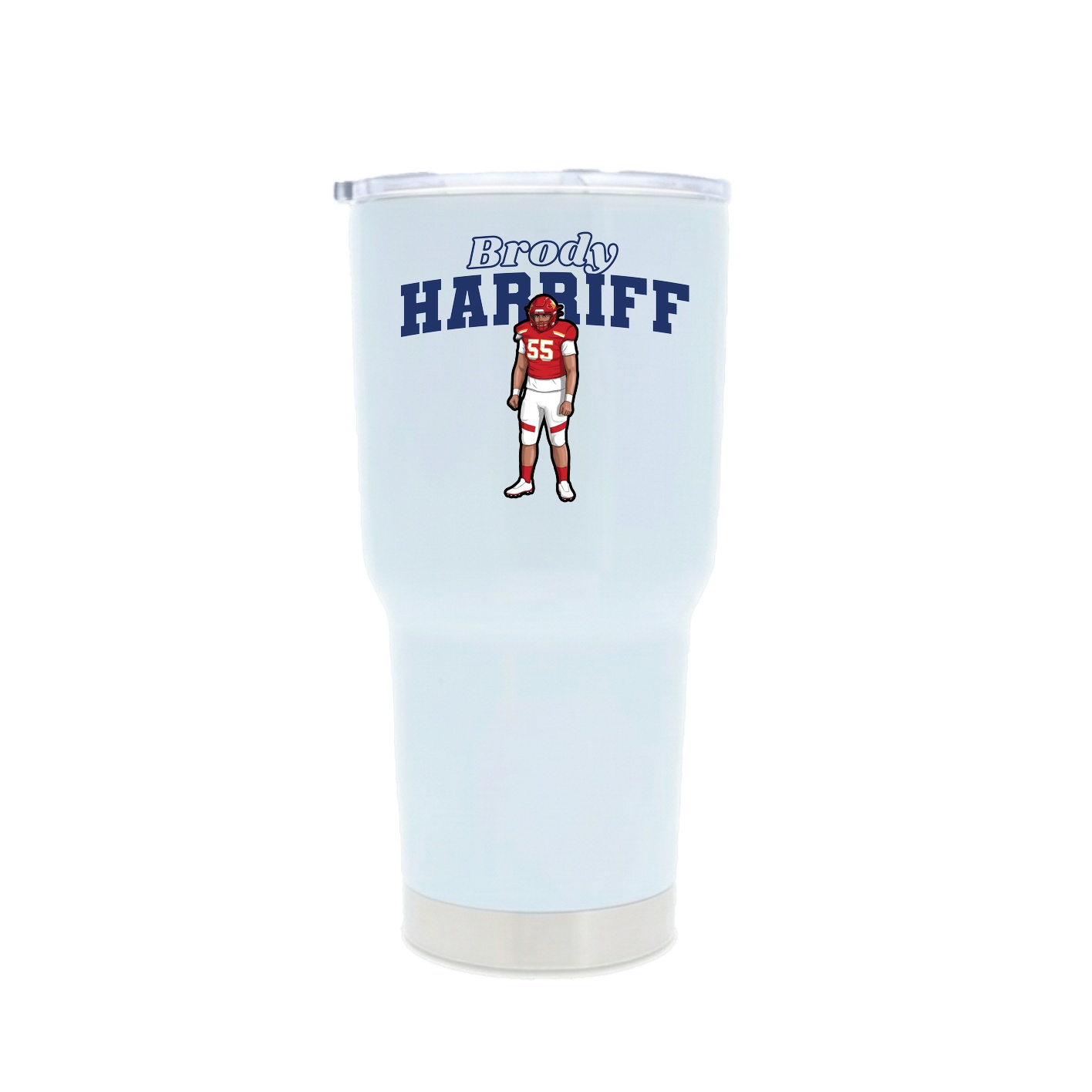 30oz Stainless Steel Tumbler — Name Arch in White