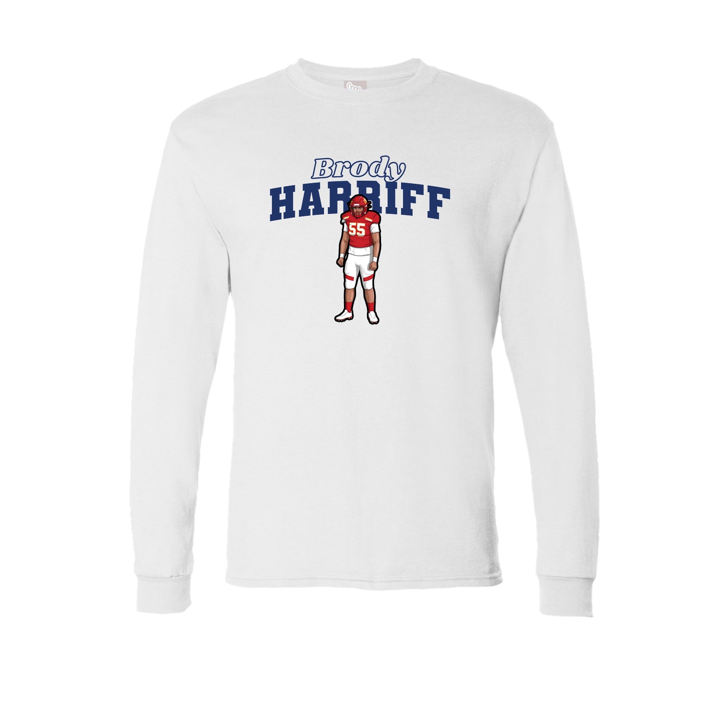 Long Sleeve Tee — Name Arch in White