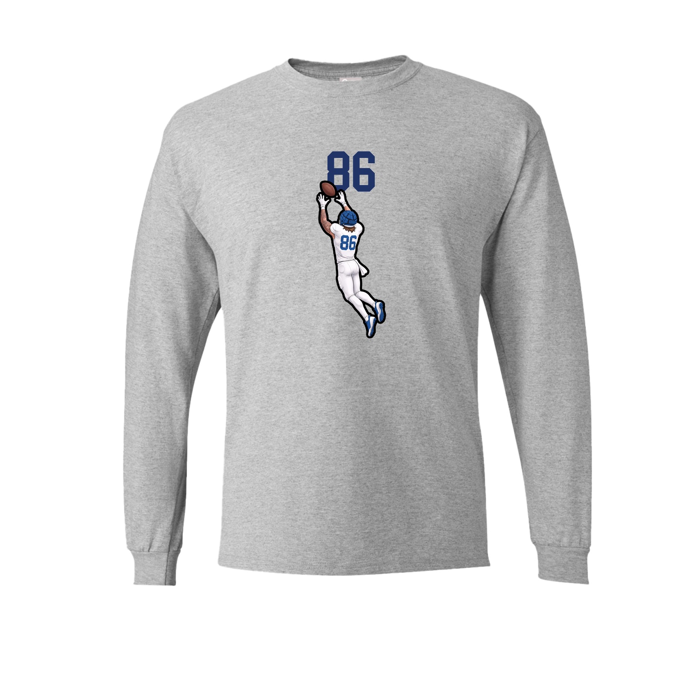 Long Sleeve Tee — Number Top in Grey