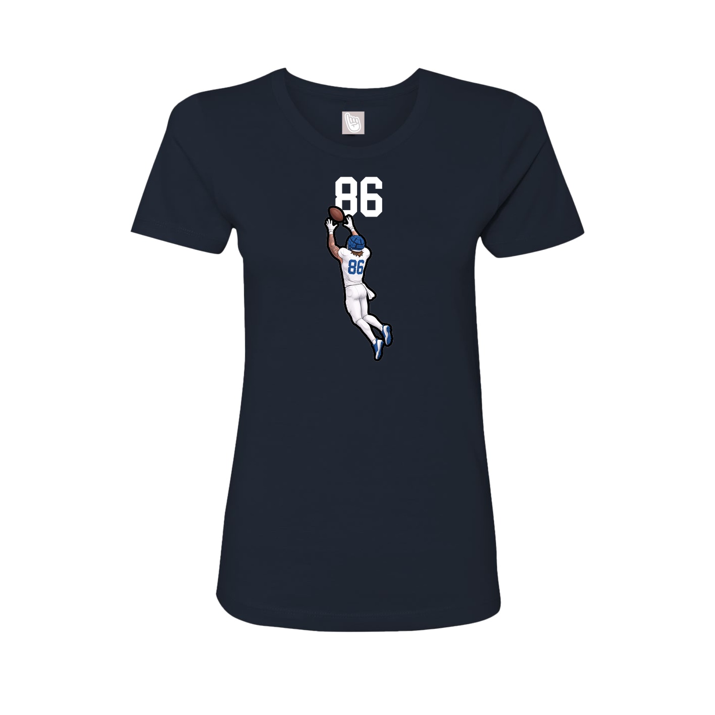 Fitted Women's Tee — Number Top in Navy