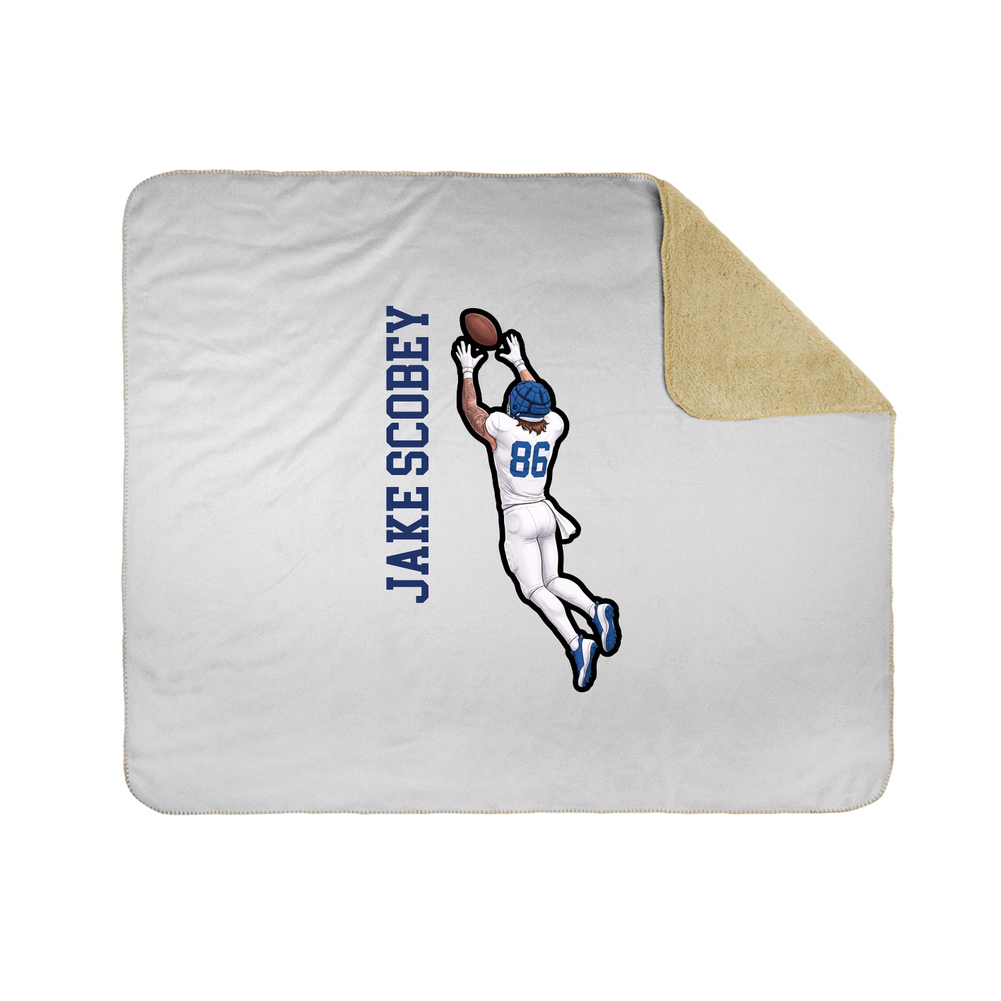Throw Blanket — Name Vertical in White