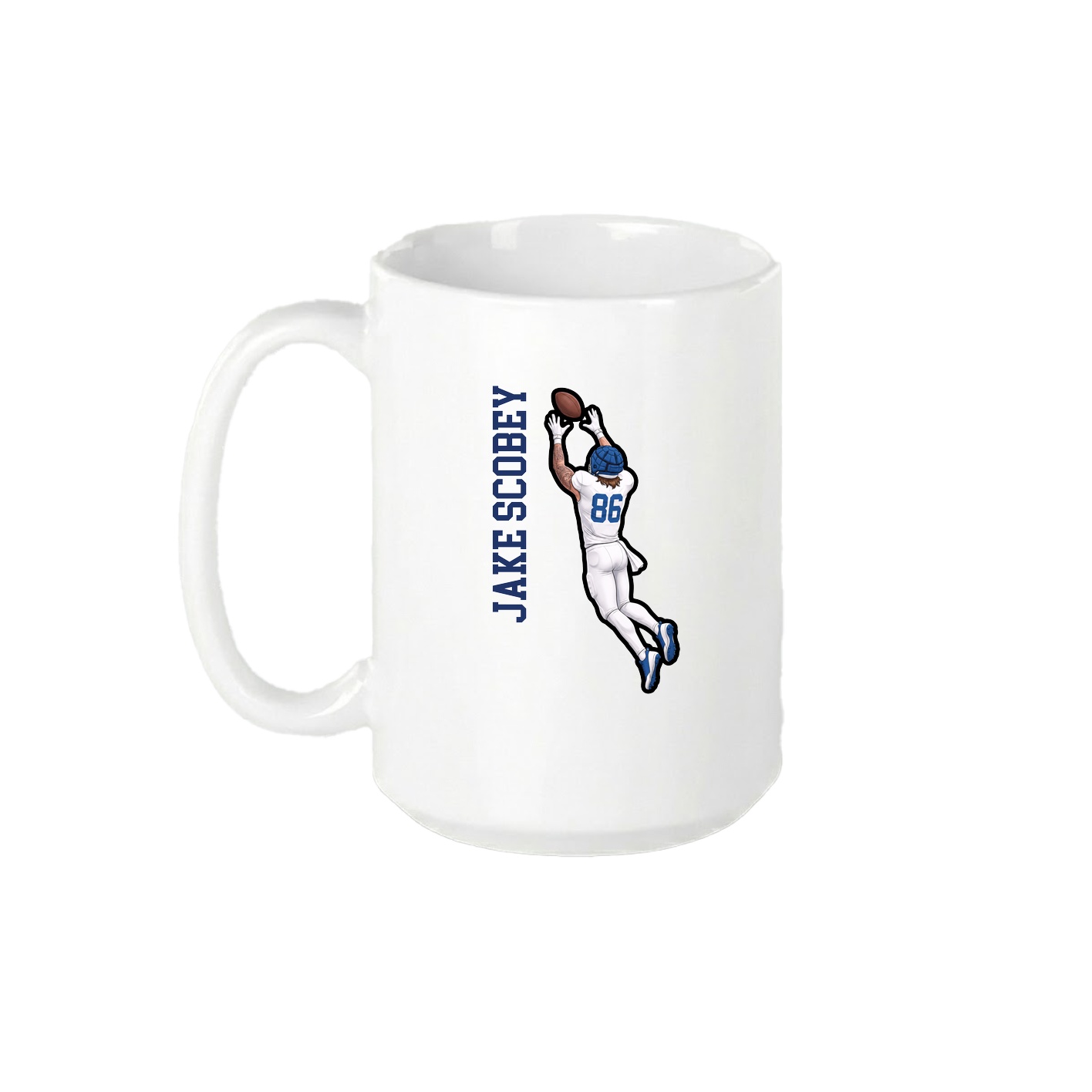15oz Coffee Mug — Name Vertical in White