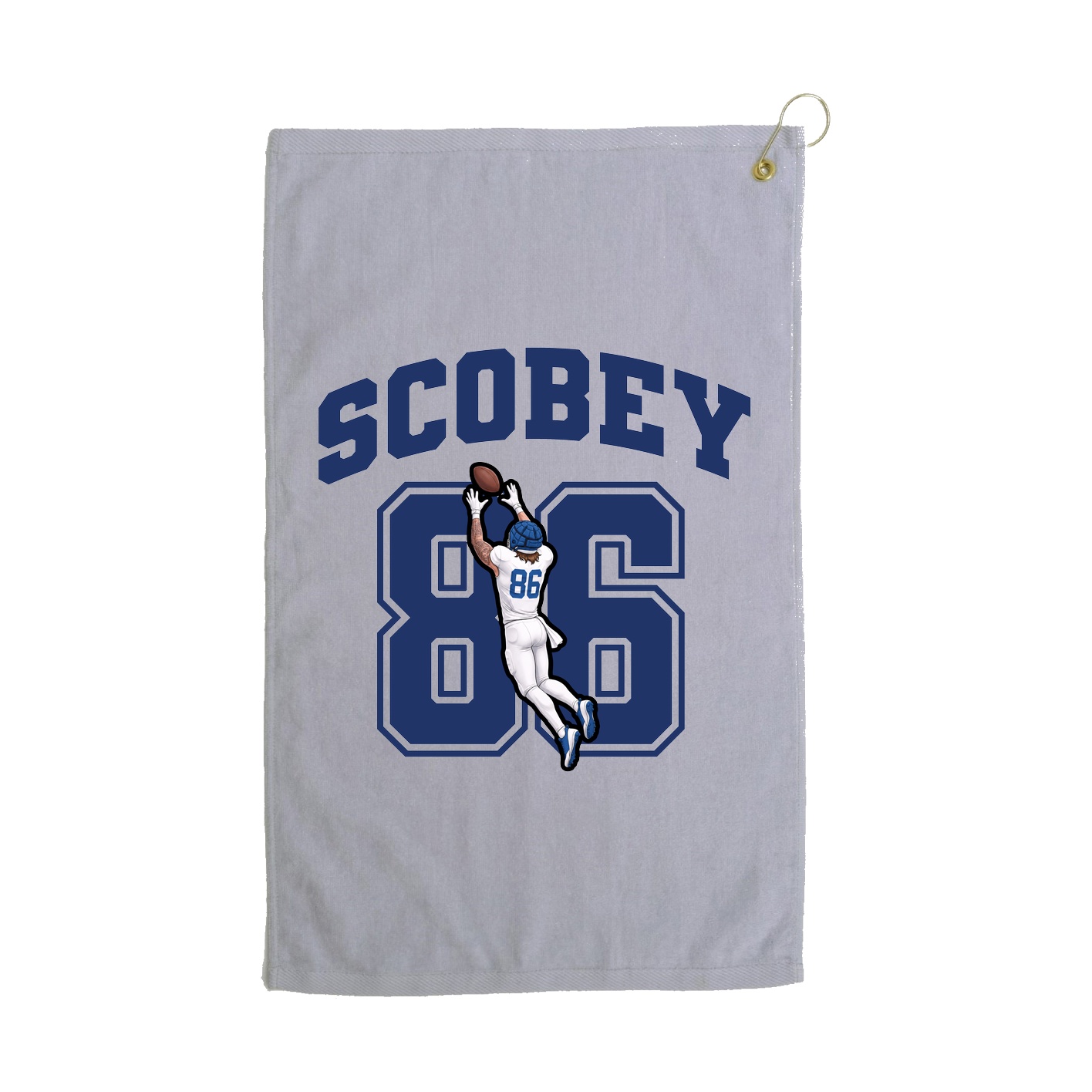 Golf Towel — Number in Grey