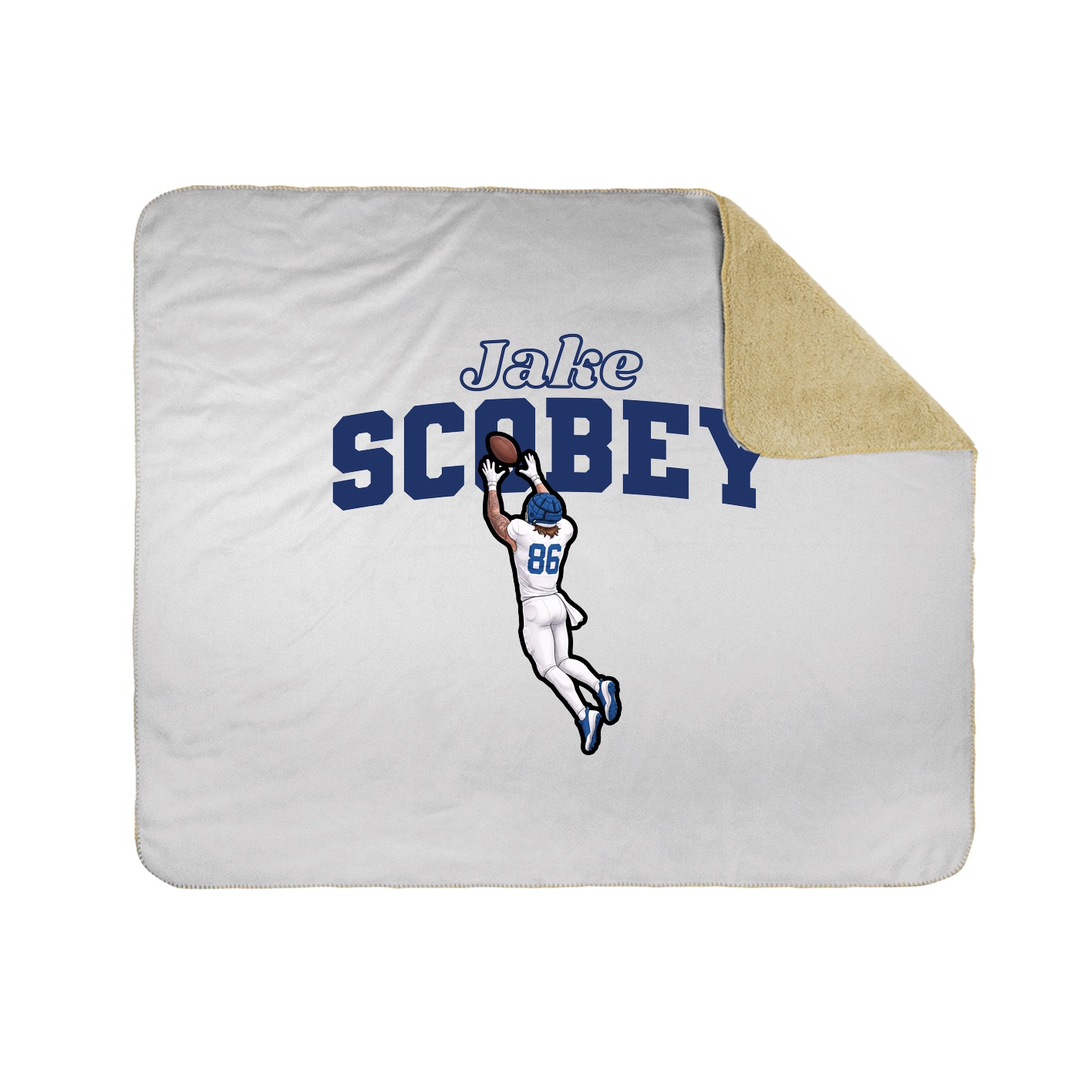Throw Blanket — Name Arch in White
