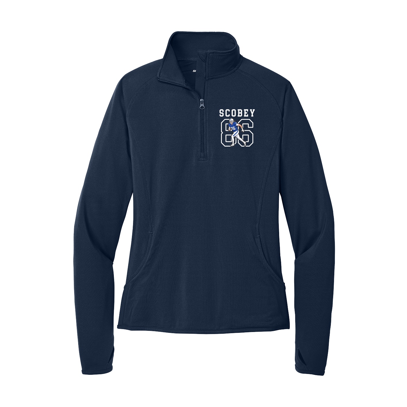 Women's Q-Zip Pullover — Shirsey in Navy