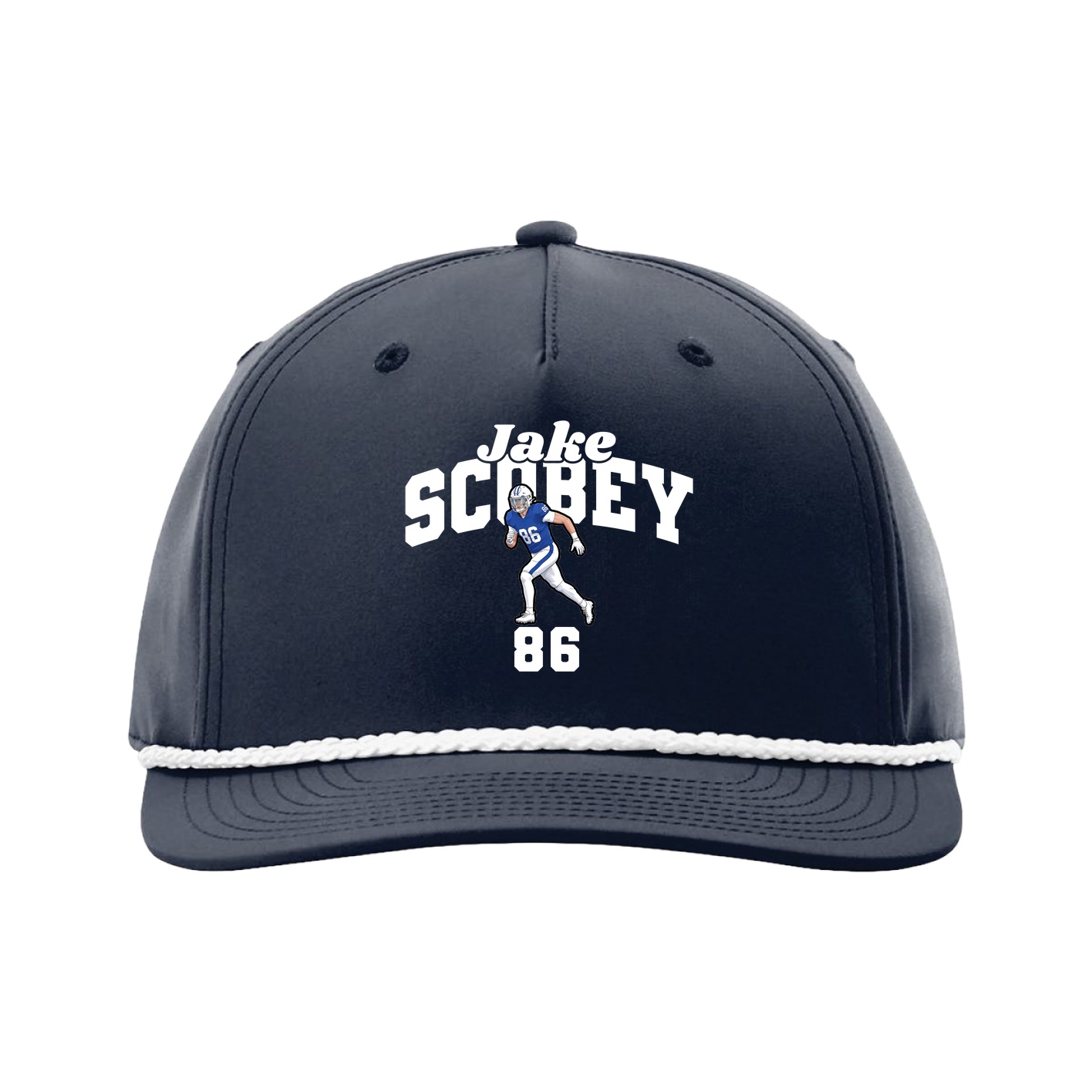 Five-Panel Classic Rope Cap — Signature Arch in Navy