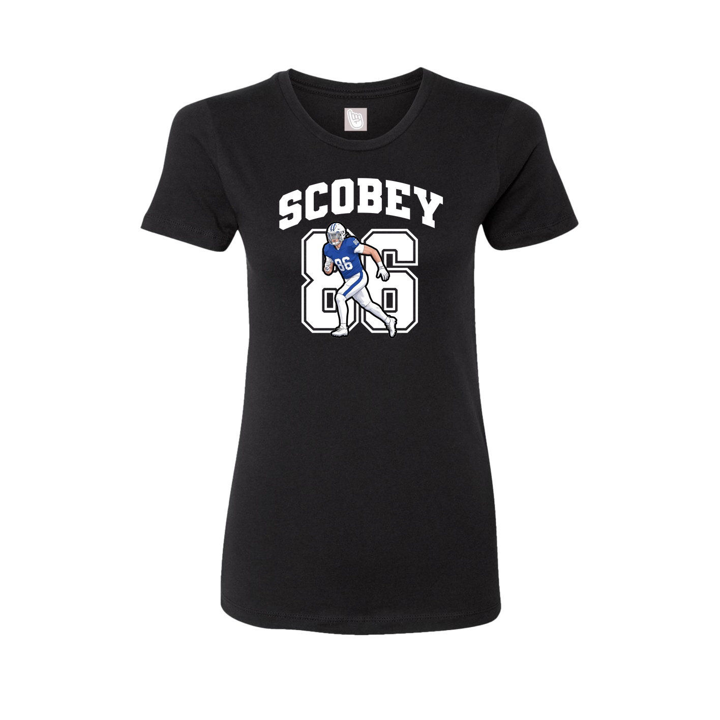 Fitted Women's Tee — Number in Black
